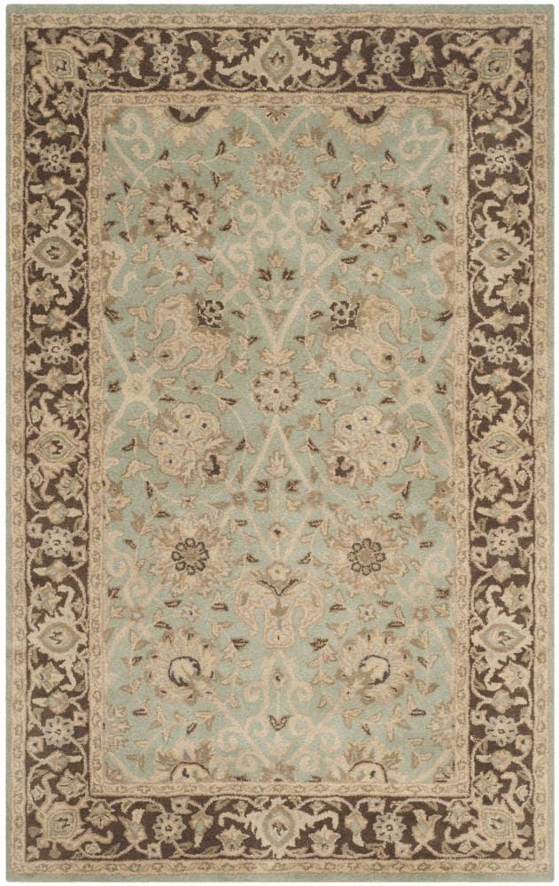 Antiquity AT21 Hand Tufted Indoor Area Rug - Green/Brown - 5'x8' - Safavieh