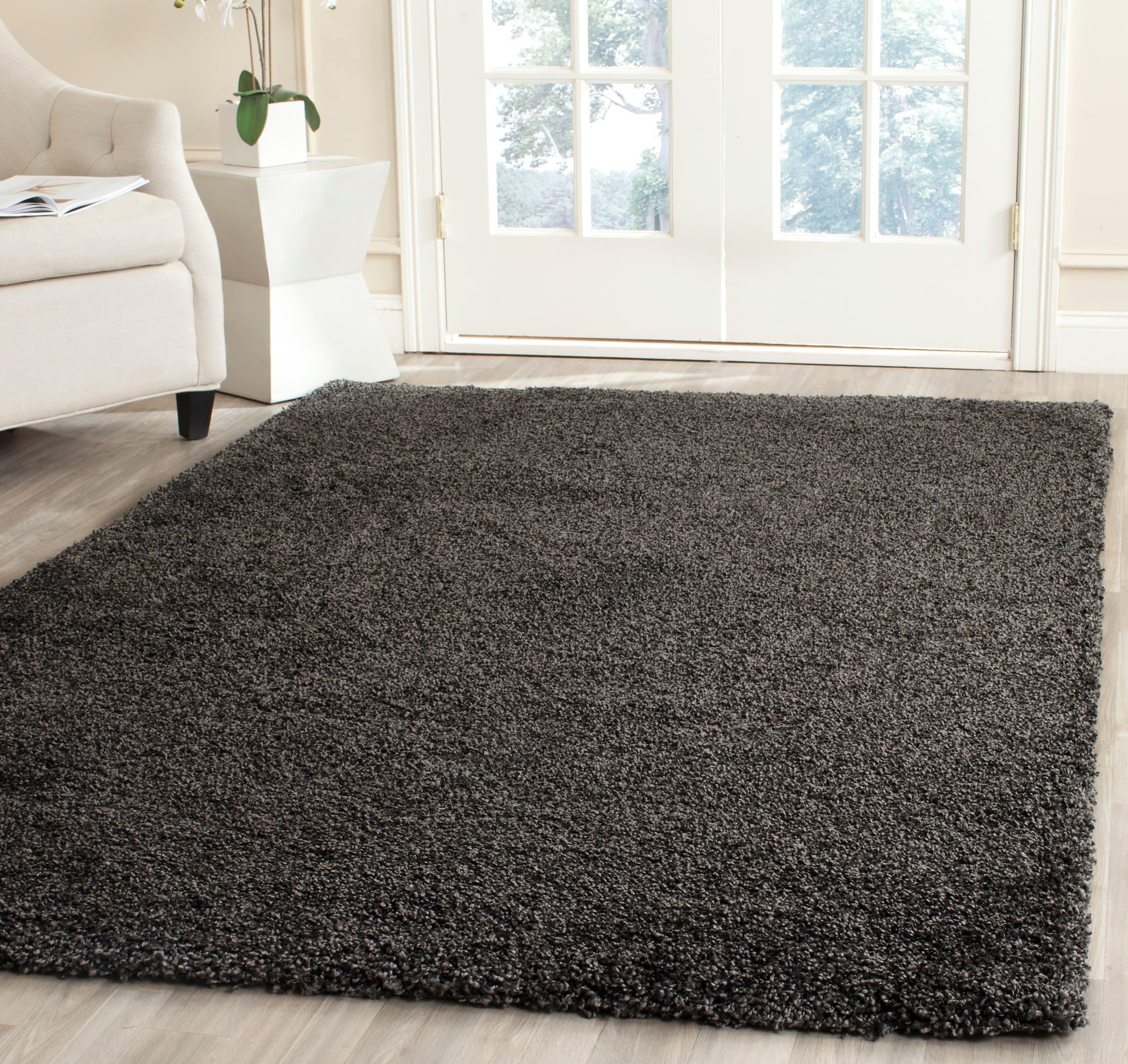 Shag SG180 Power Loomed Area Rug - Dark Grey - 6'x9' - Safavieh.