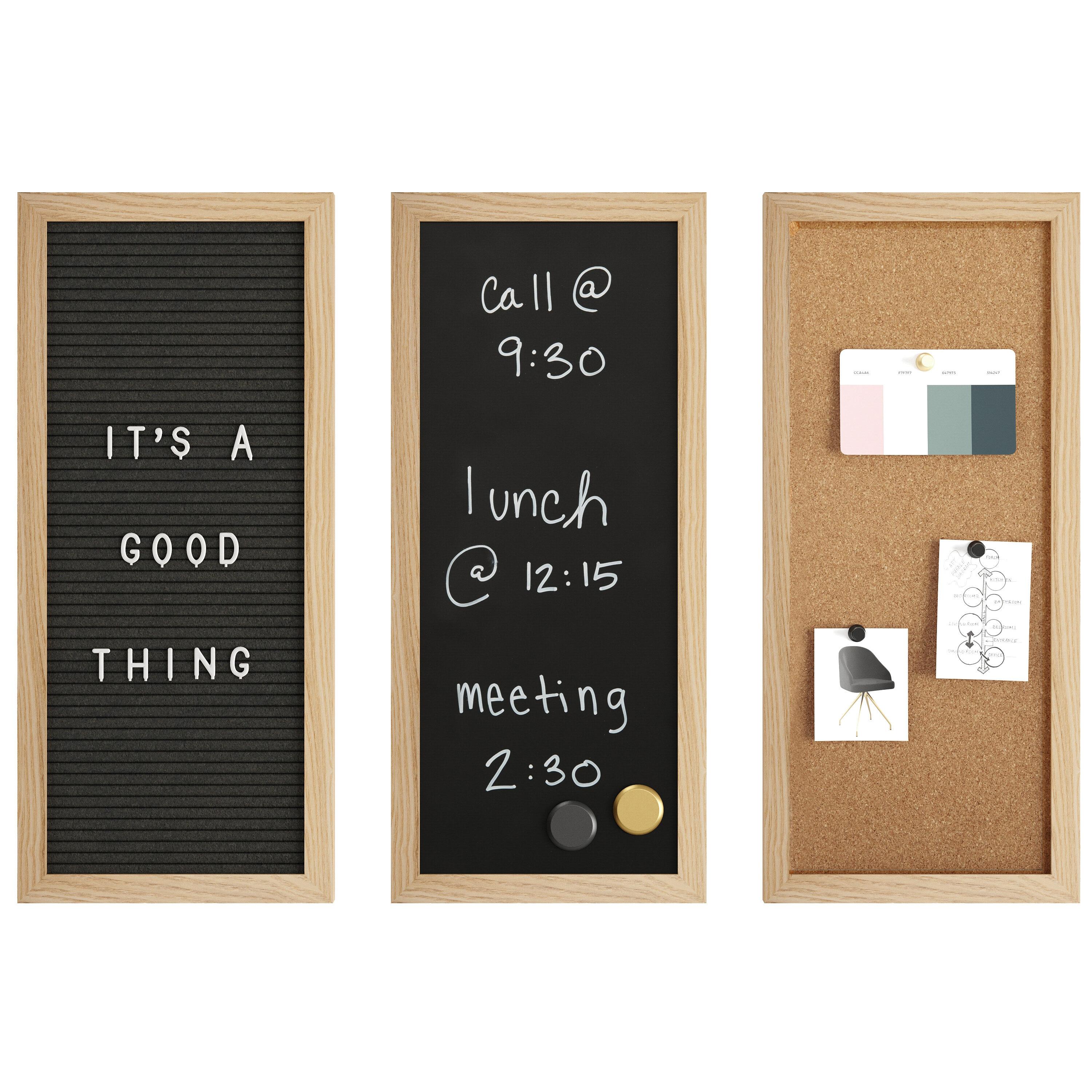 Martha Stewart Thomas Martha Stewart Cork Board, Chalk Board, Letter Board Set with Included Push Pins, Magnets, Liquid Chalk