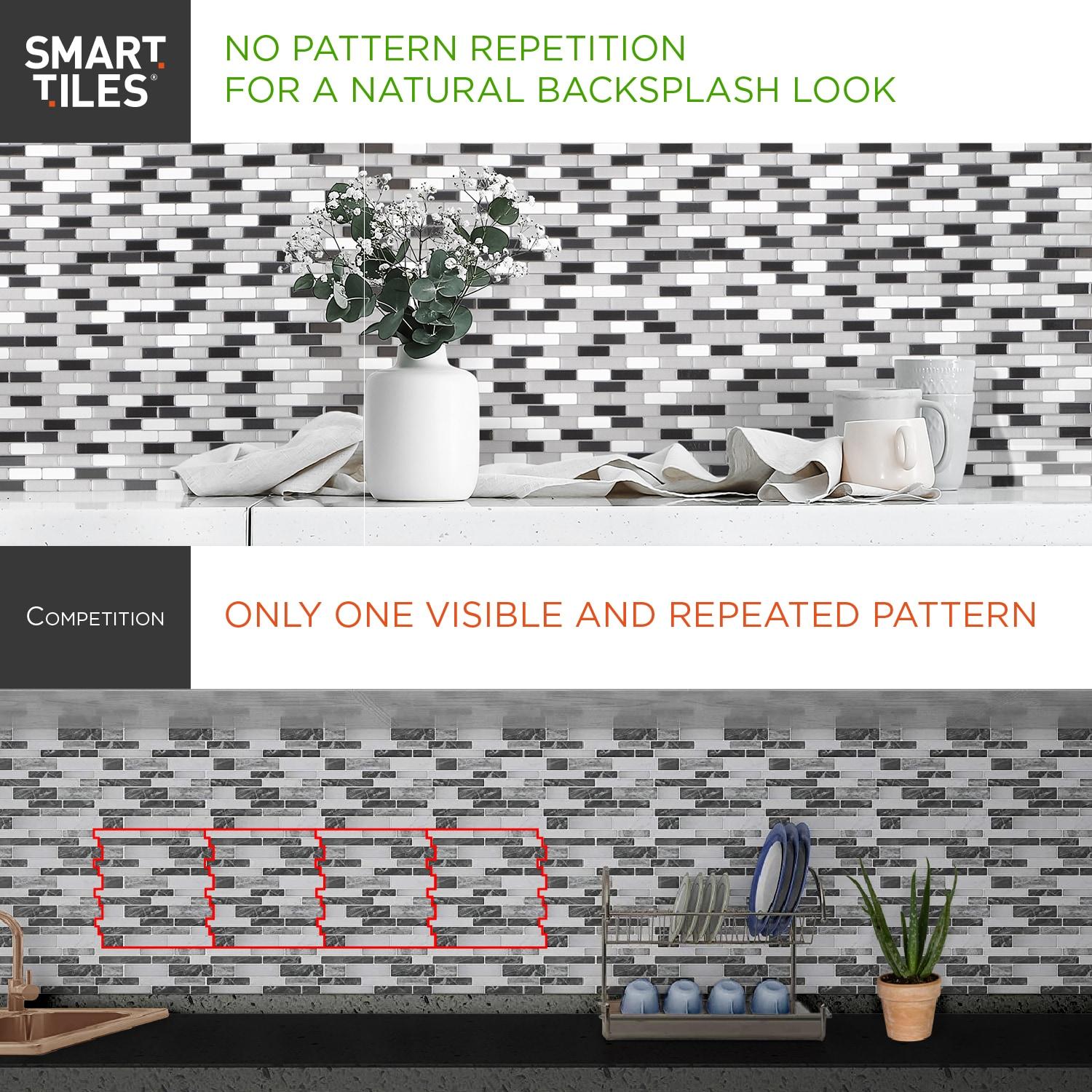 Smart Tiles - Peel and Stick Backsplash Stainless Steel Panel - Premium 3D Kitchen Stainless Panel