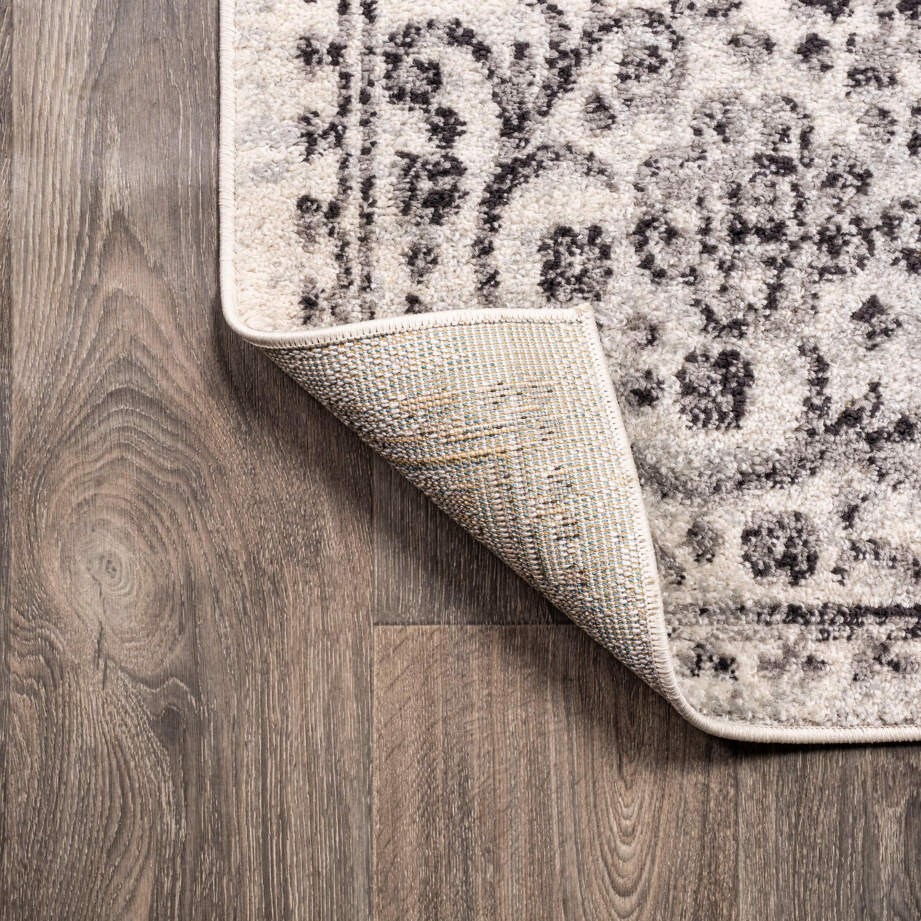 5'x8' Minori Filigree Medallion Area Rug, Dark Gray/Cream - JONATHAN Y
