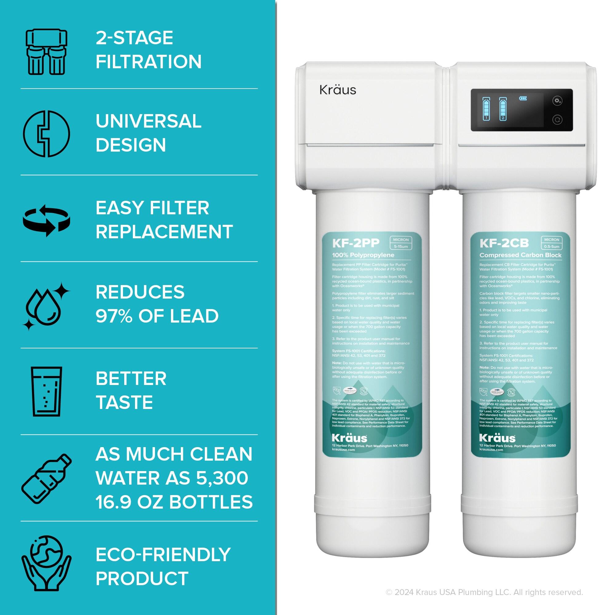 Purita White Dual-Stage Under Sink Water Filtration System