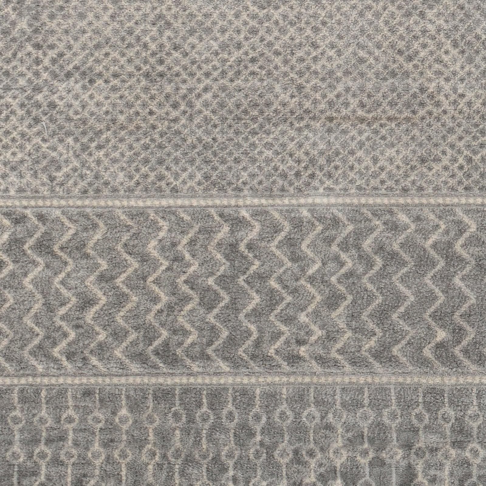 Gray and Cream Rectangular Reversible Stain-Resistant Area Rug