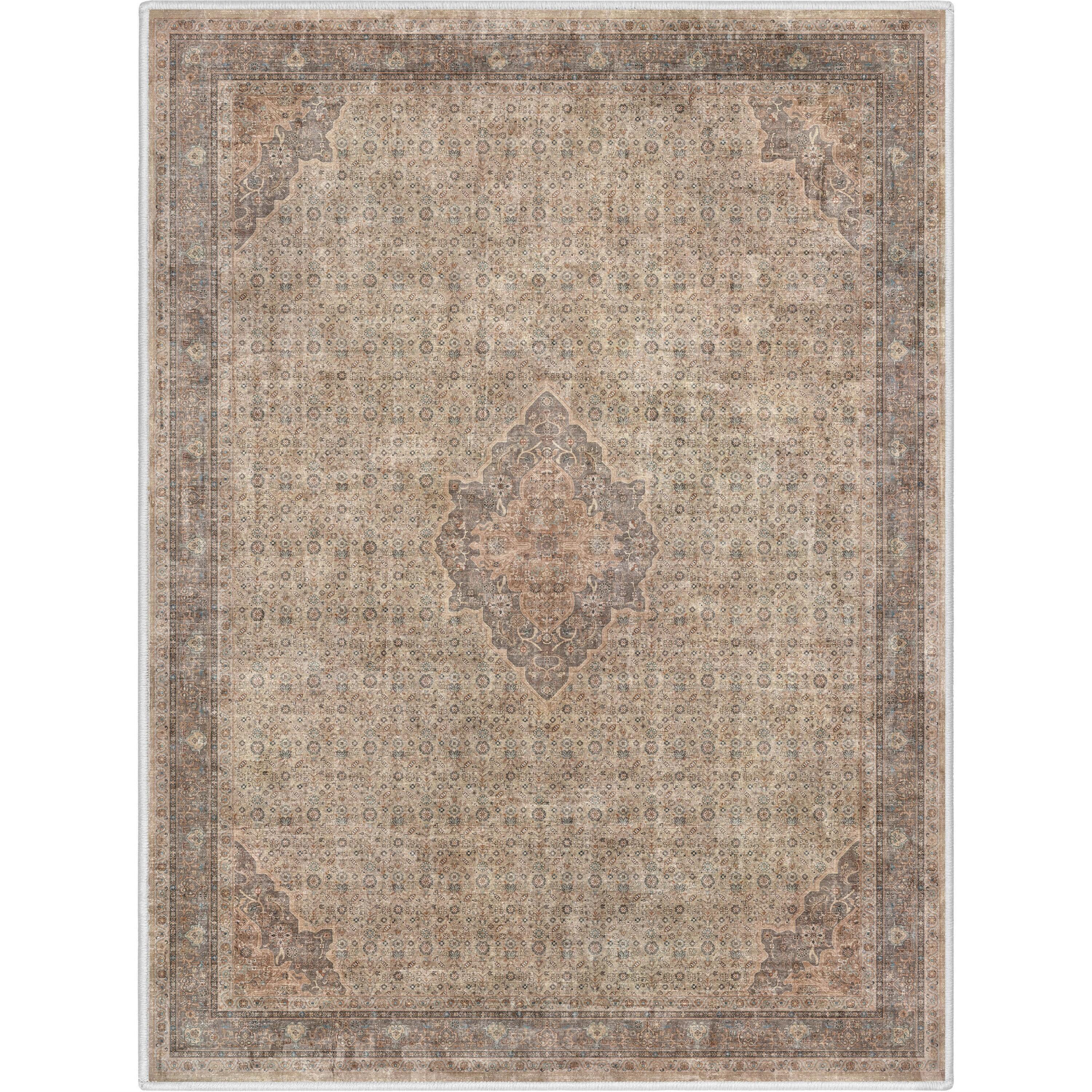 Well Woven Asha Lilith Vintage Oriental Beige Brown 3'11" x 5'3" Area Rug
