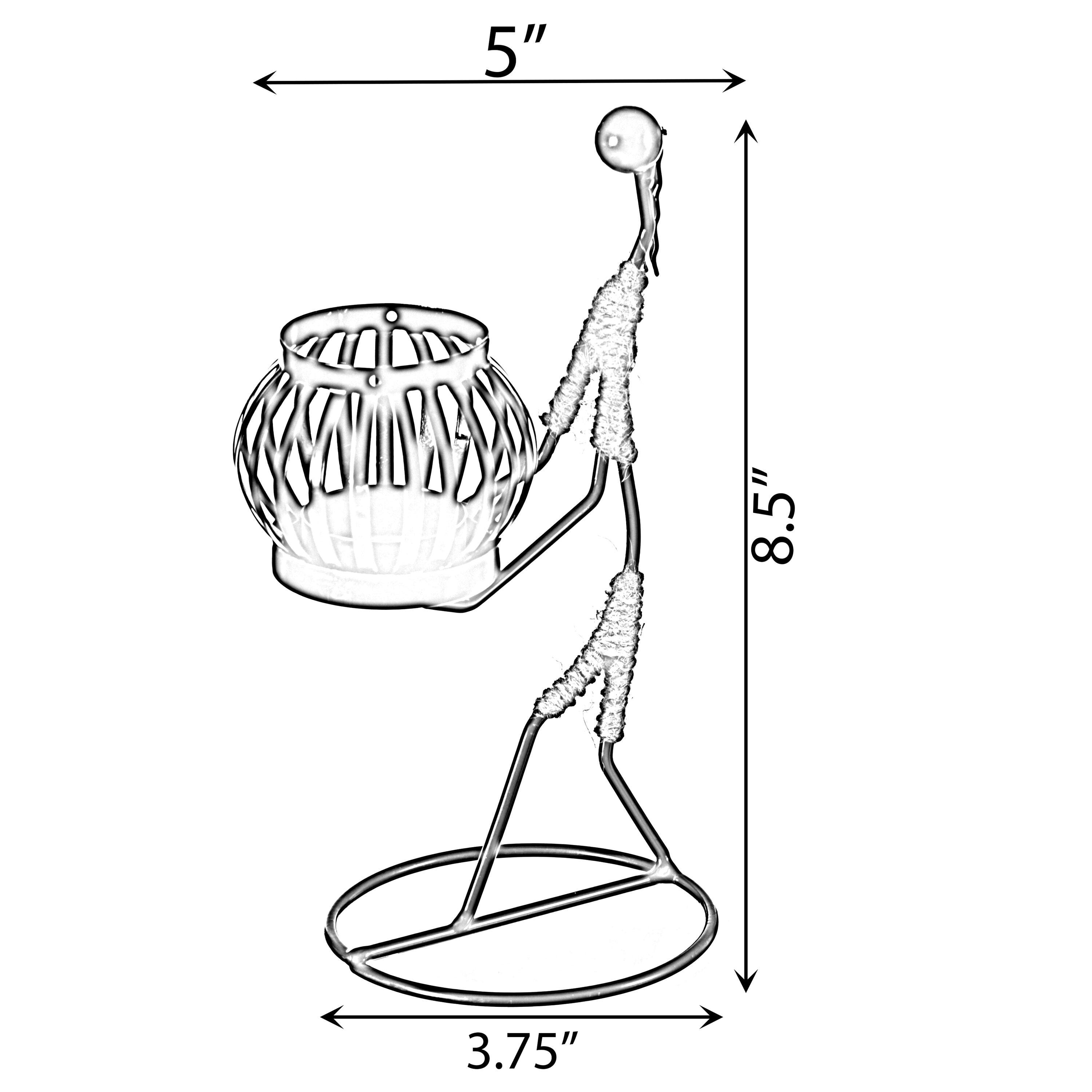Fabulaxe Wire Figure Candle Holder Decorative Modern Tea Light Lantern Tabletop Centerpiece Candle Stand, Front Carry