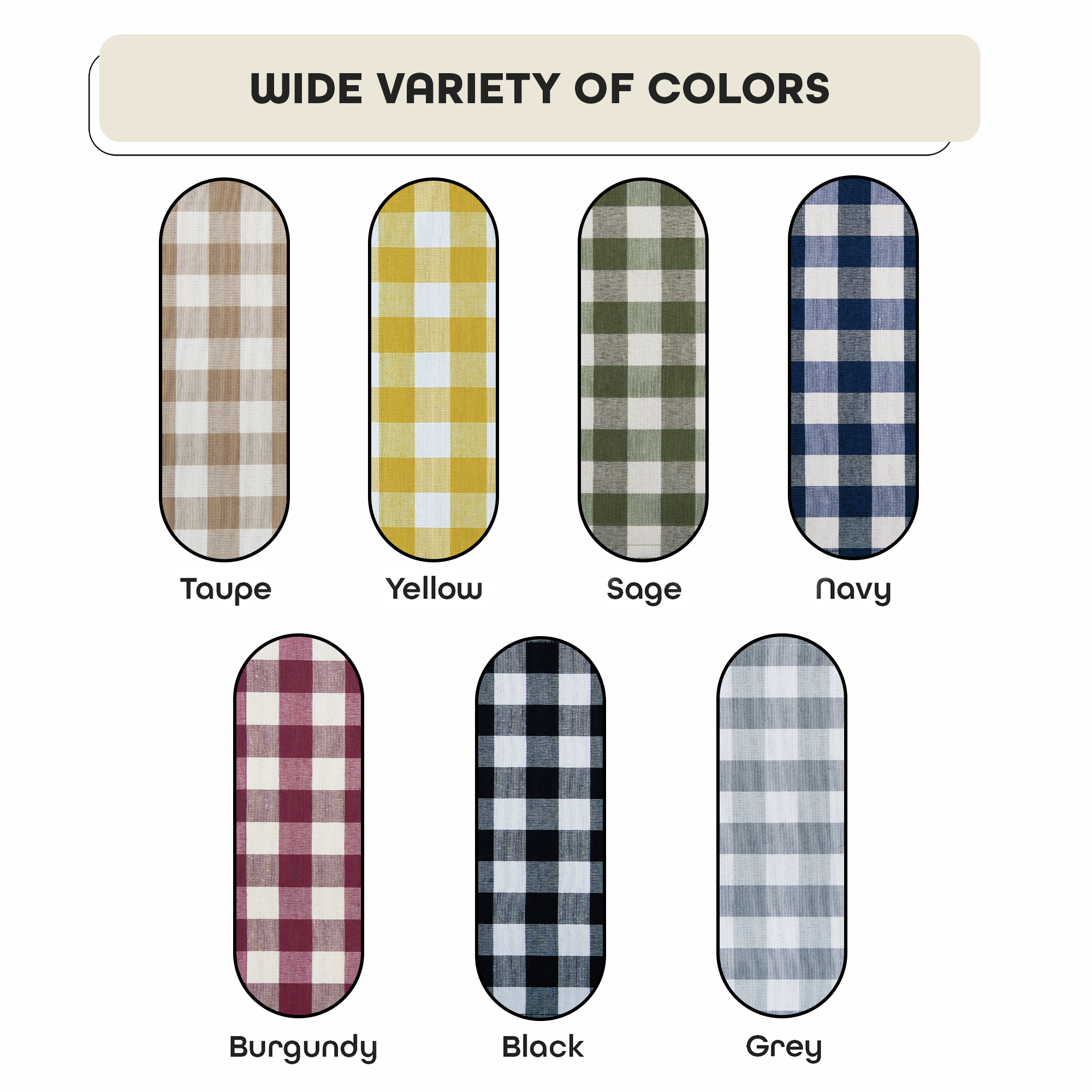 Achim Buffalo Check Kitchen Curtains, Set of 2 Tiers, 58 x 24, Yellow