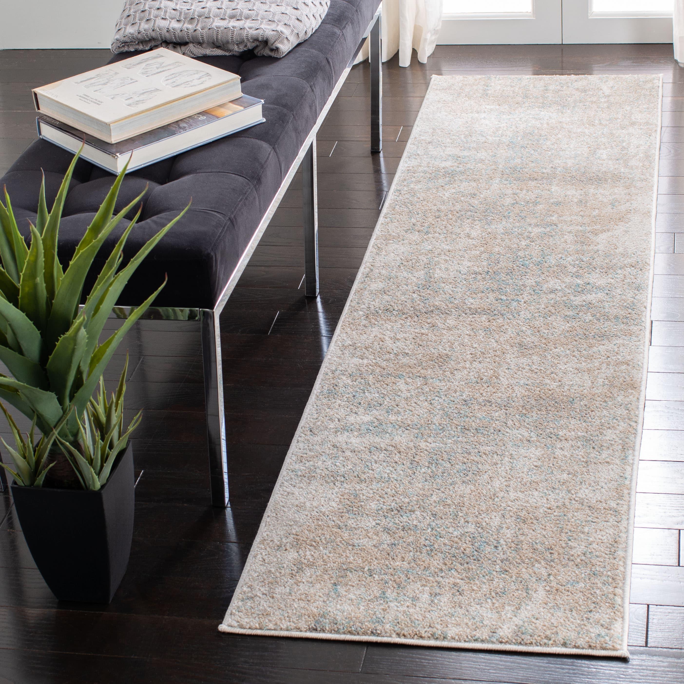 Adirondack ADR207 Machine Made Indoor Runner - Beige/Slate - 2'-6"x12' - Safavieh