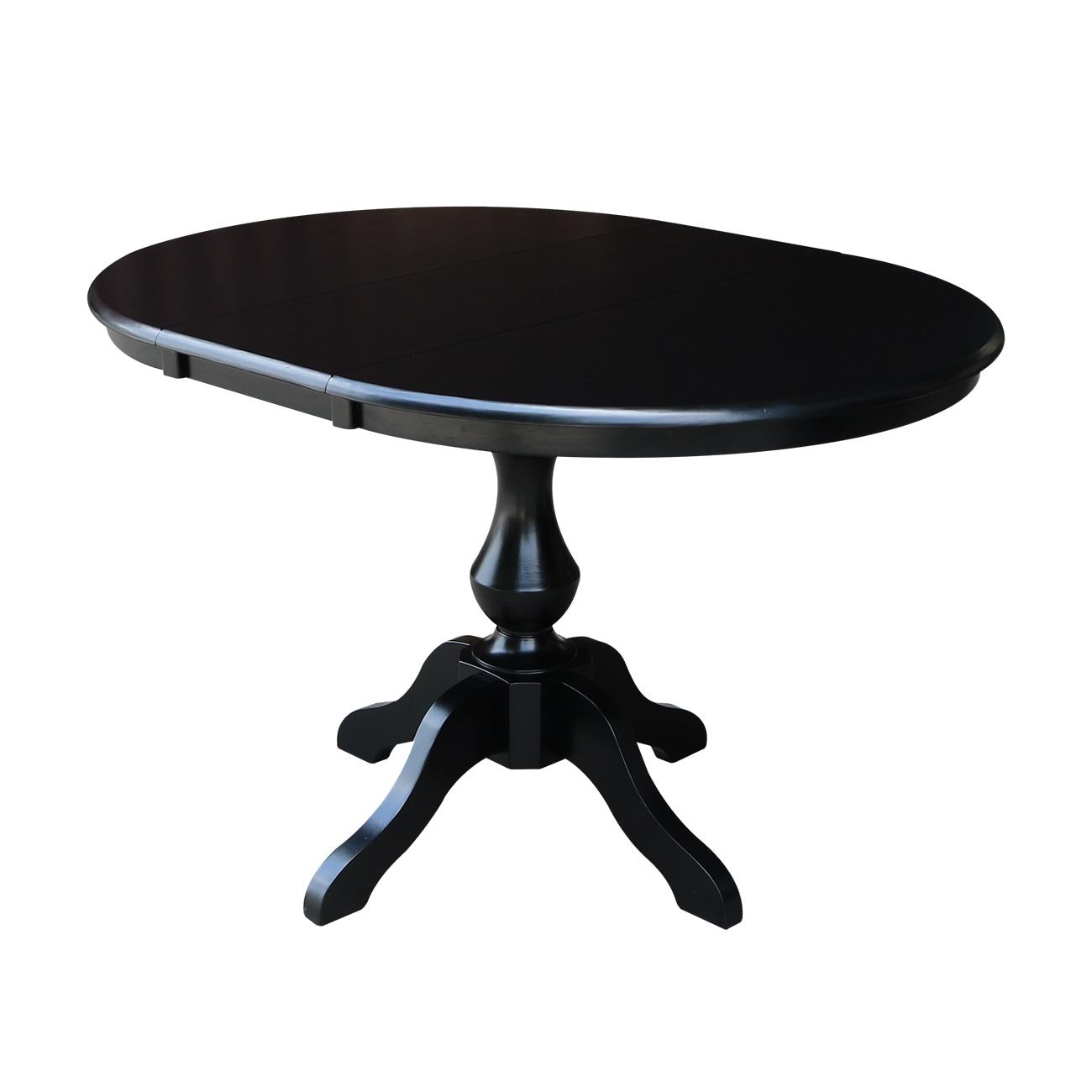 36" Kent Round Top Pedestal Dining Table with 12" Leaf - International Concepts