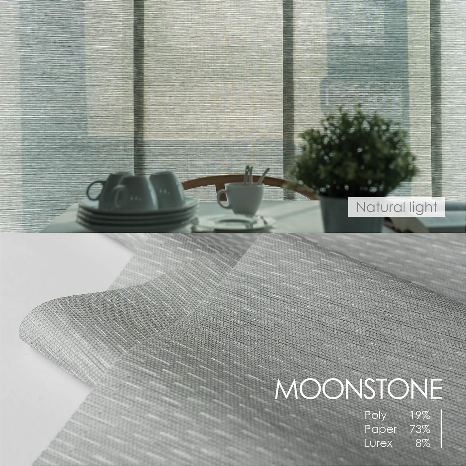 GoDear Design Adjustable Sliding Panel Track Blind 45.8"- 86" W x 96" H, Vertical Blinds, Semi-sheer, Moonstone