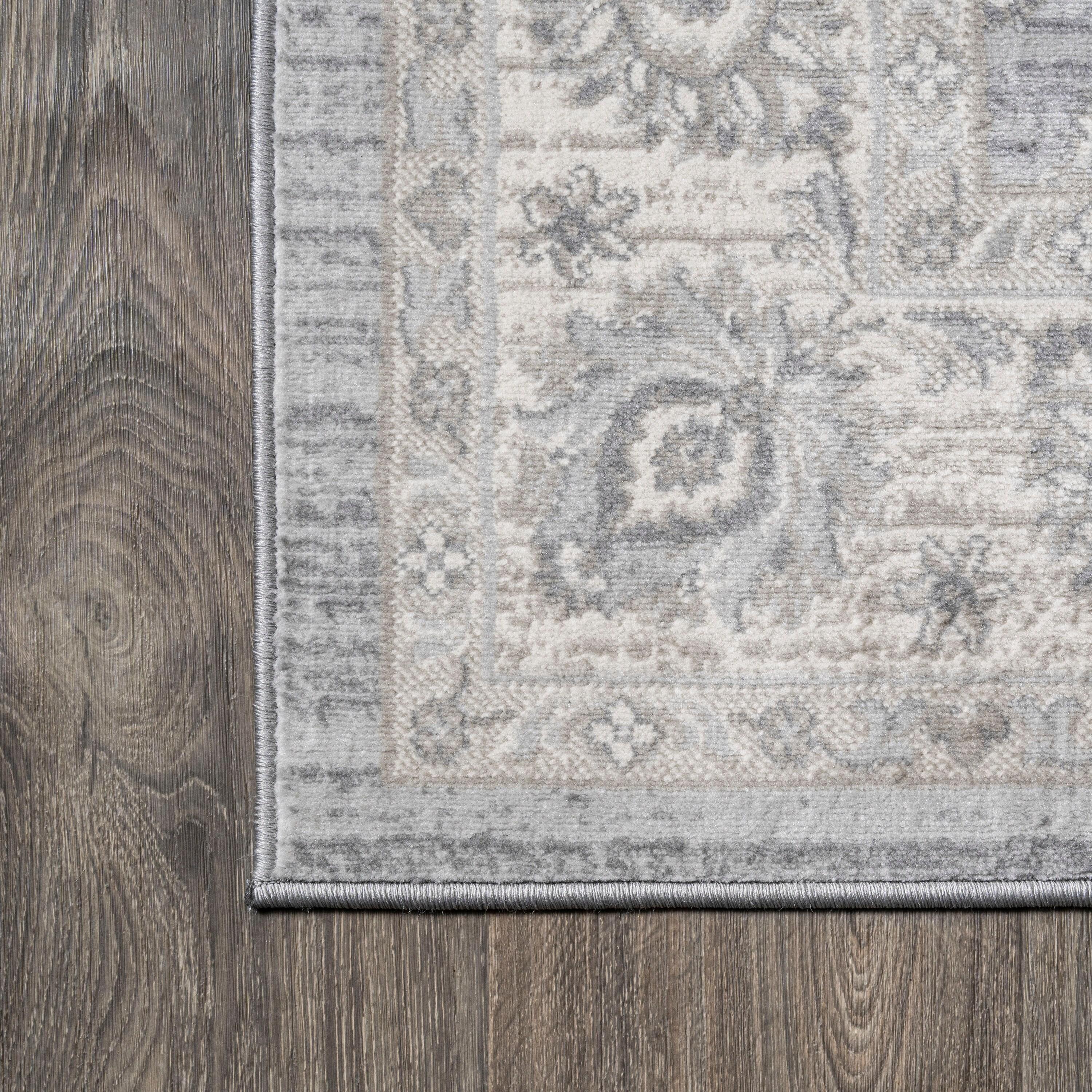 2' X 10' Modern Persian Vintage Moroccan Traditional Runner Rug, Light Gray - JONATHAN Y