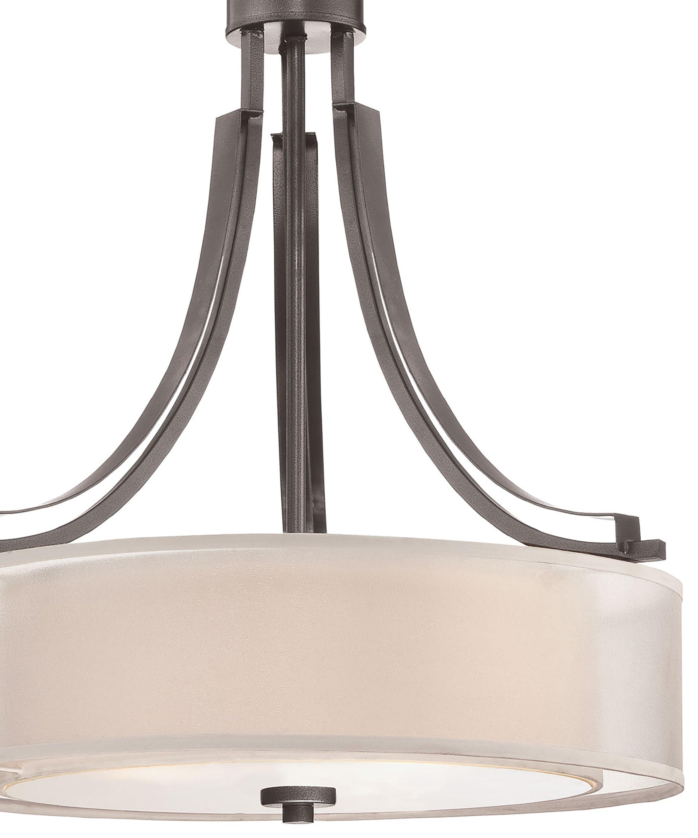 4104-172-Minka Lavery-Parsons Studio - Pendant 3 Light Translucent Sliver Linen in Transitional Style - 23.5 inches tall by 20.5 inches wide-Smoked