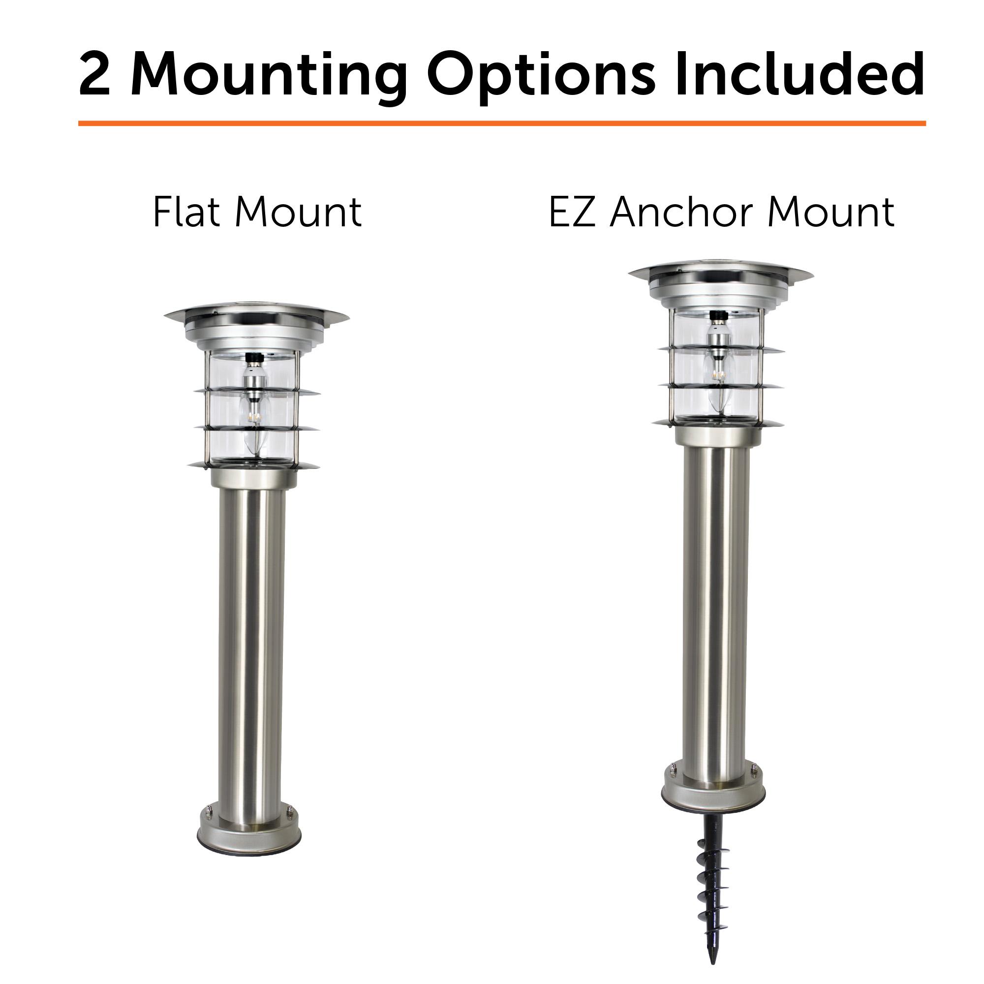Gama Sonic Stainless Steel Solar Bollard Lamp with EZ Anchor