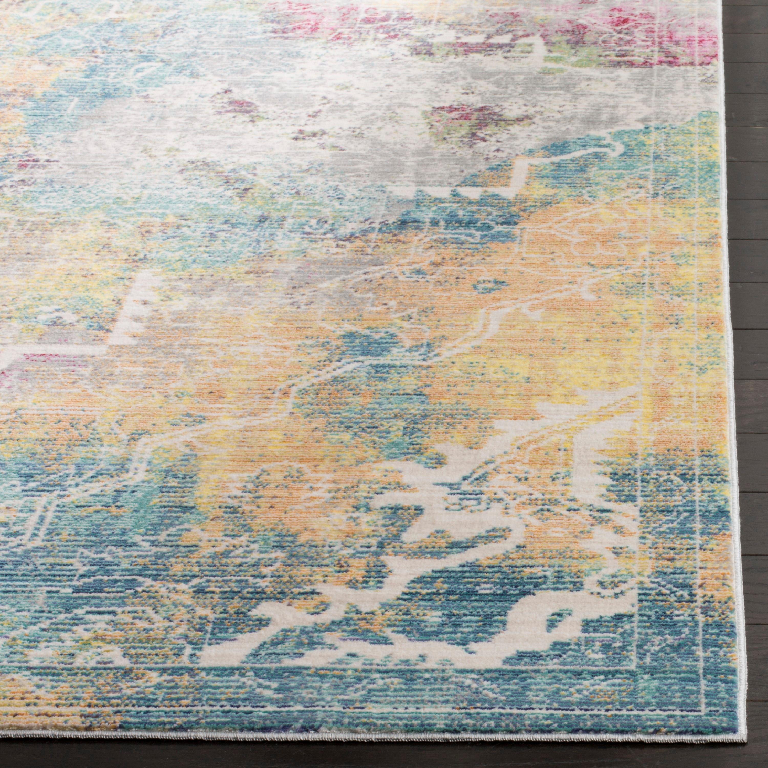 Mystique Multi-Color Abstract Polyester 3' x 5' Area Rug
