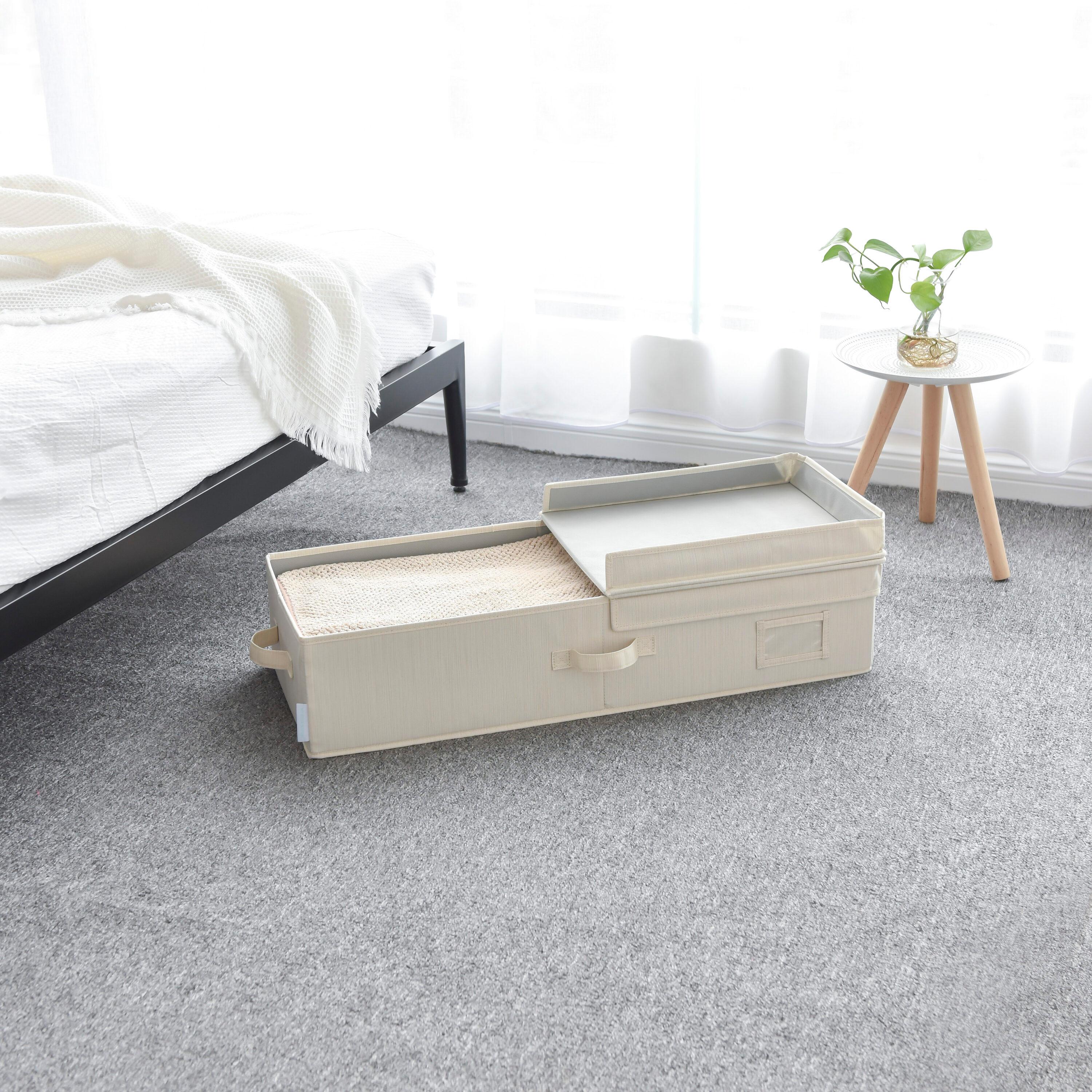 we think storage. 30" x 12" x 6.5" Foldable Under Bed Organizer with Double Folding Lid