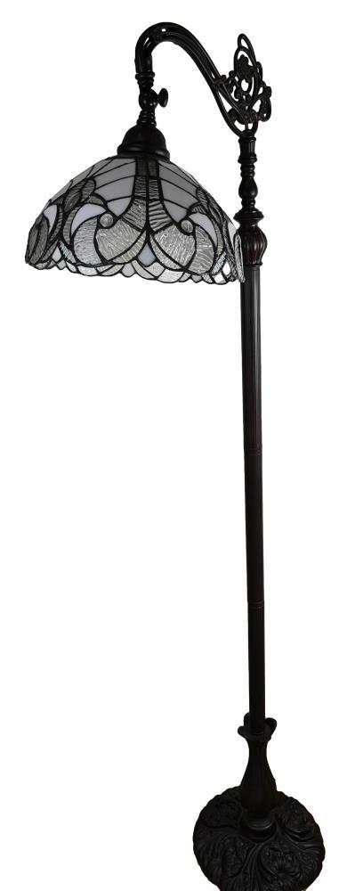 Amora Lighting Tiffany Style White Reading Floor Lamp 62" High