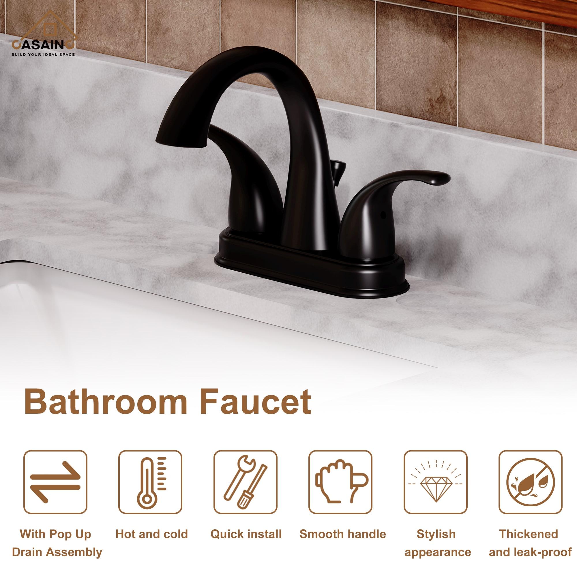 2 Handle Bathroom Faucet with Drain
