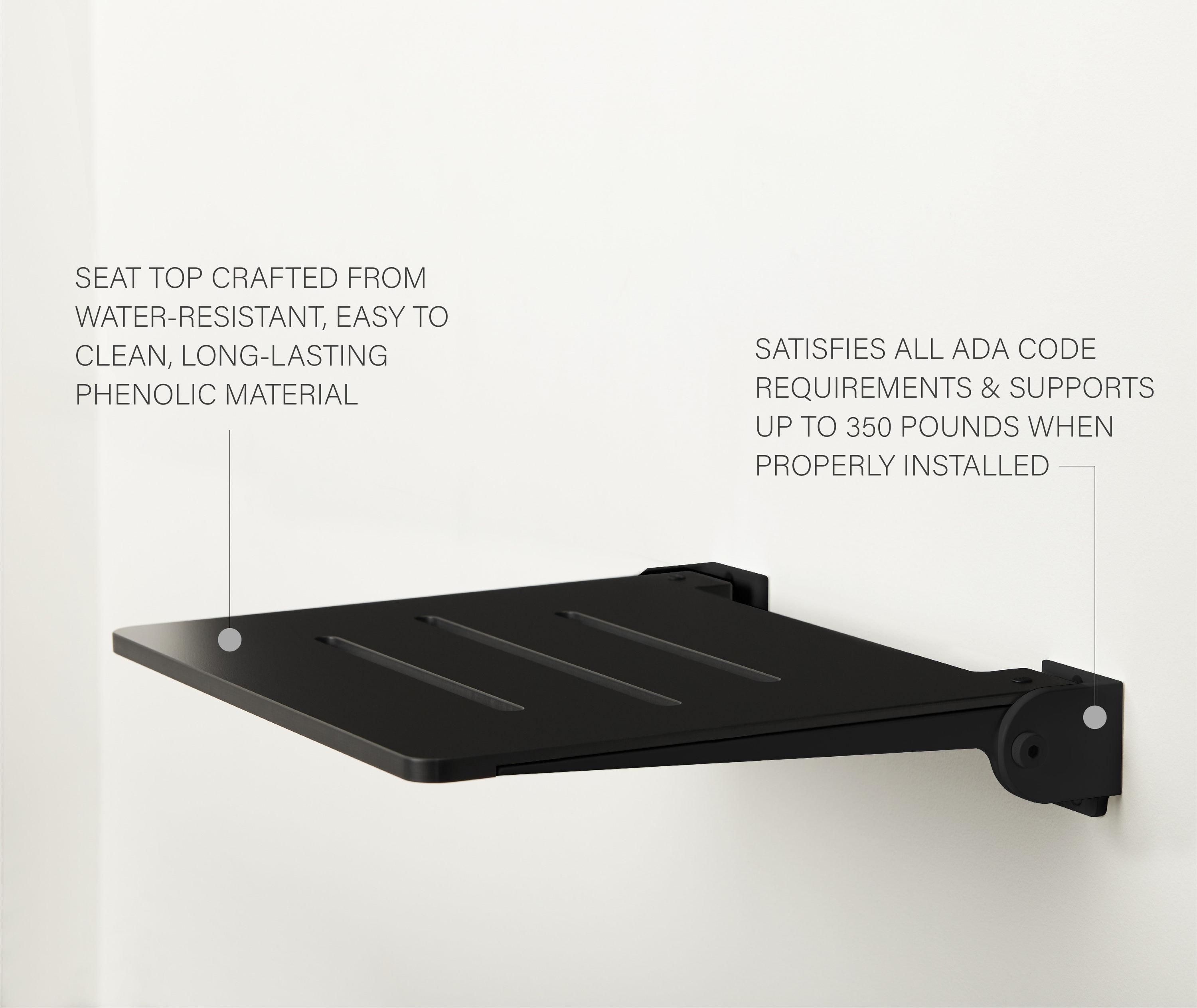 Seachrome SHAFSL-185155-PBS-S-MB SlimLine Folding Shower Bench Seat