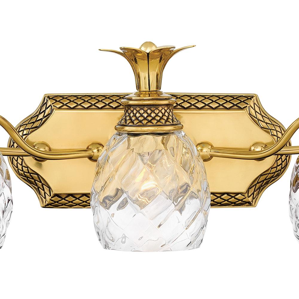 Burnished Brass 5-Light Outdoor Chandelier with Clear Optic Glass