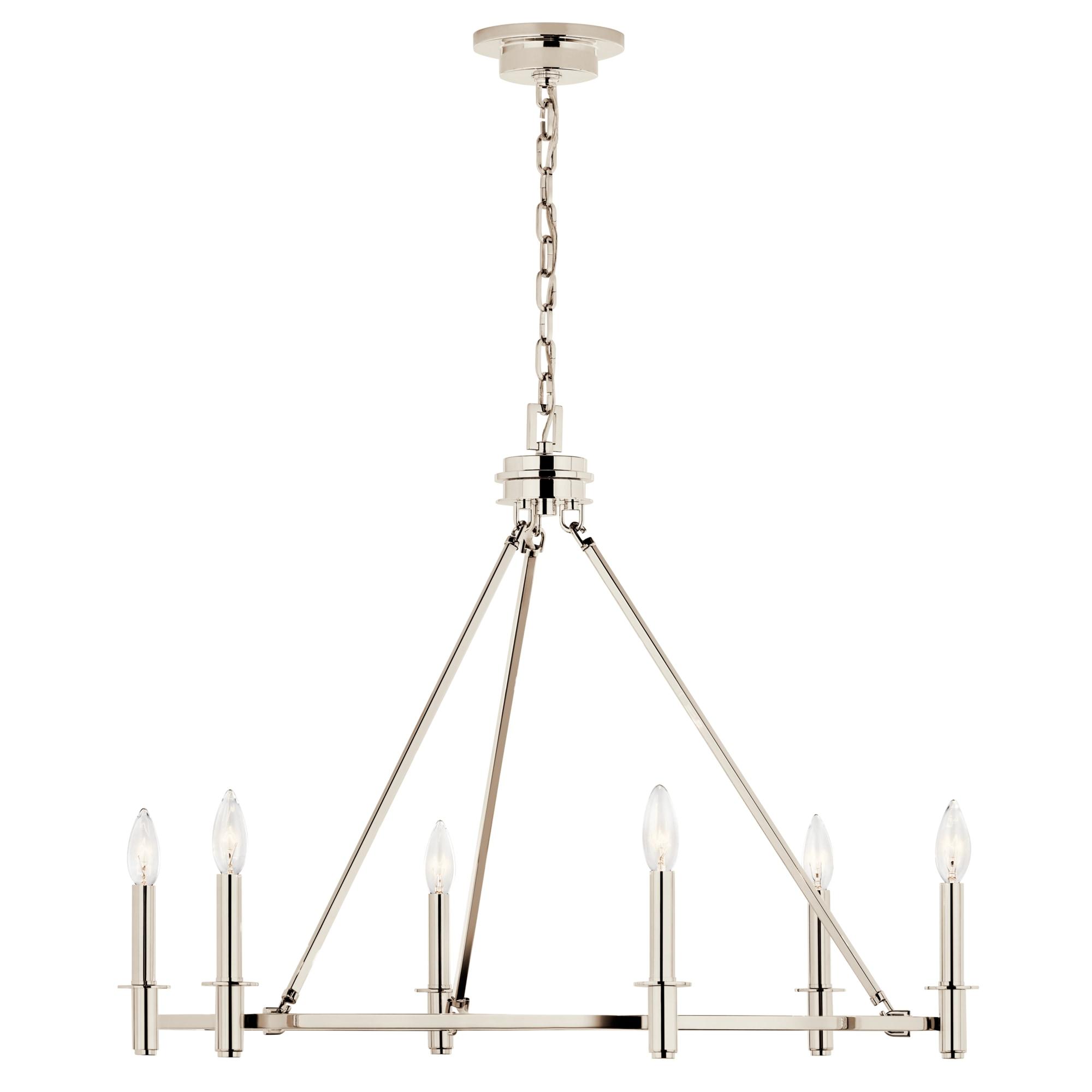 Kichler 52705 Carrick 6 Light 33" Wide Taper Candle Ring Chandelier - Nickel