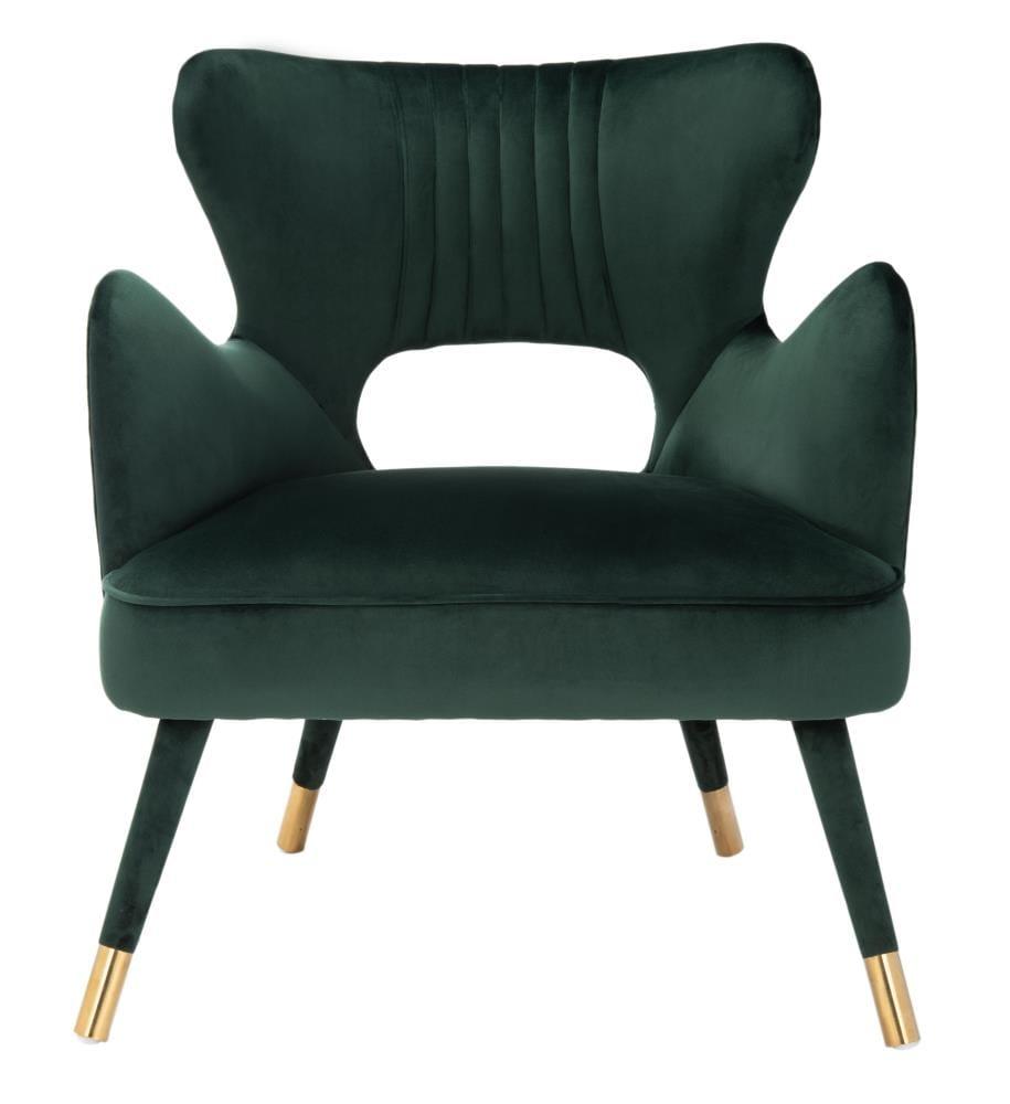 Blair Wingback Accent Chair - Forest Green/Gold - Safavieh