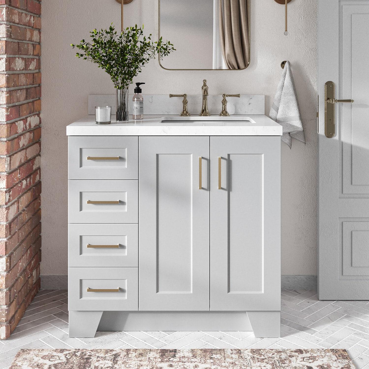 Ariel Q036s-R-Bc Taylor 36" Free Standing Hardwood Single Vanity Cabinet Only - Grey