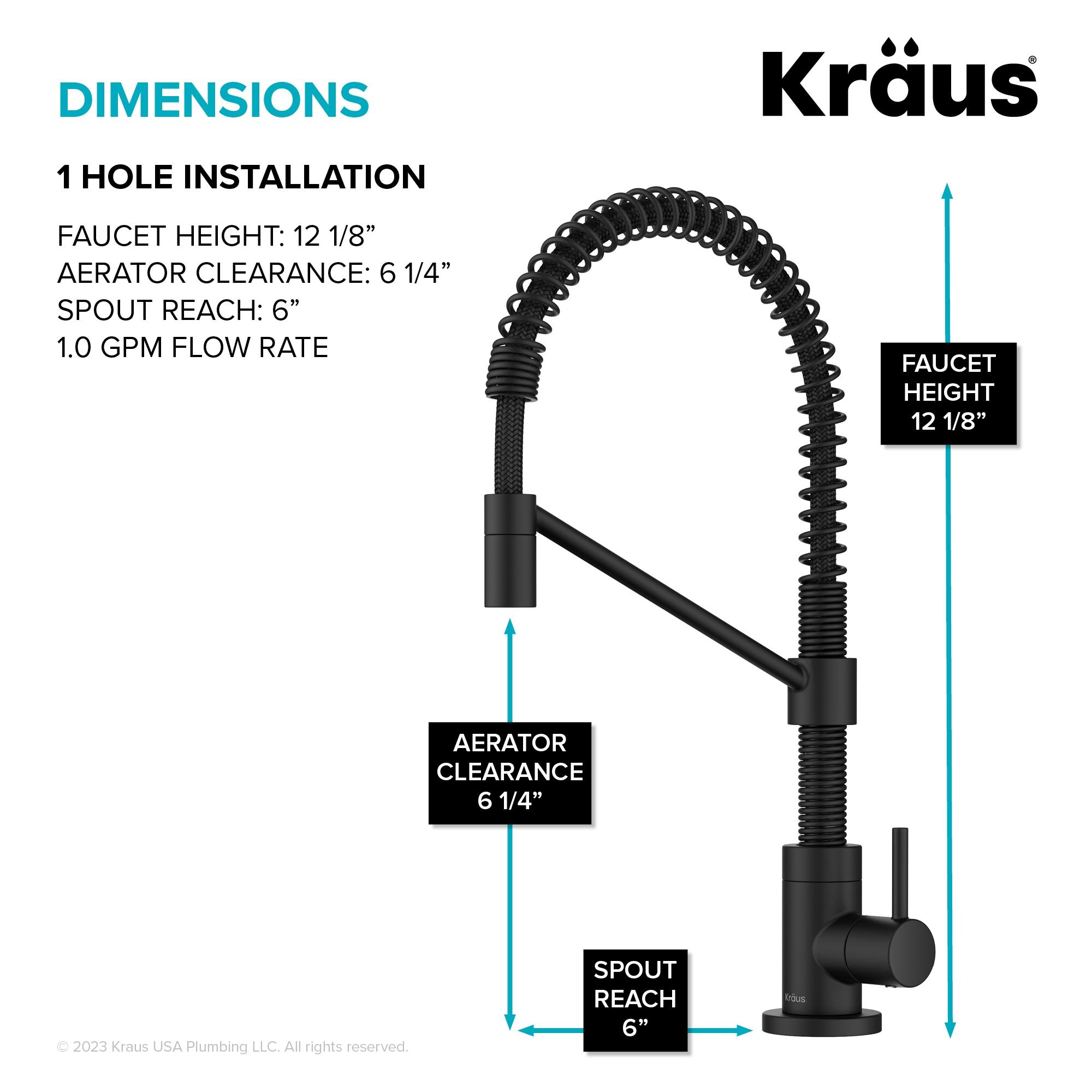 KRAUS Bolden Commercial Style 2-Function Single Handle Pull Down Kitchen Faucet
