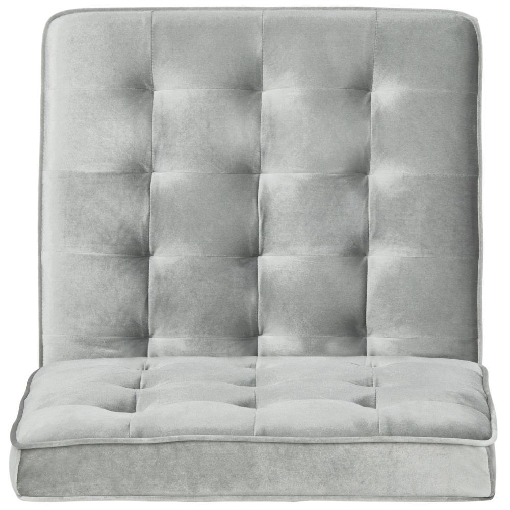 SAFAVIEH Ansel Modern Tufted Linen Chrome Accent Chair, Light Grey