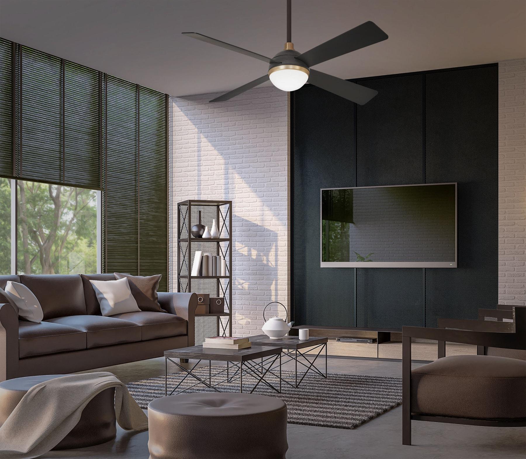 54" 4 - Blade LED Standard Ceiling Fan with Remote Control and Light Kit Included