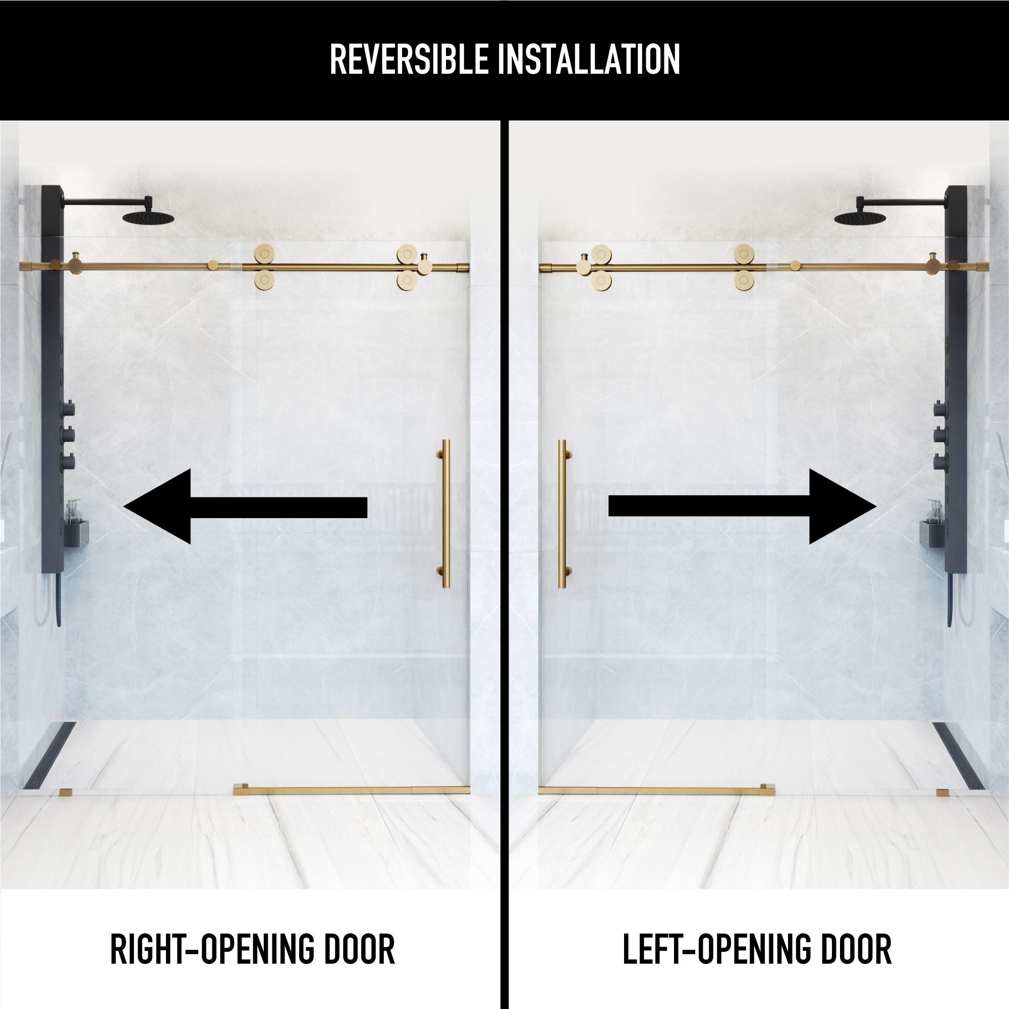 Elan 56-60" W x 74" H Sliding Frameless Shower Door with 3/8" Clear Glass
