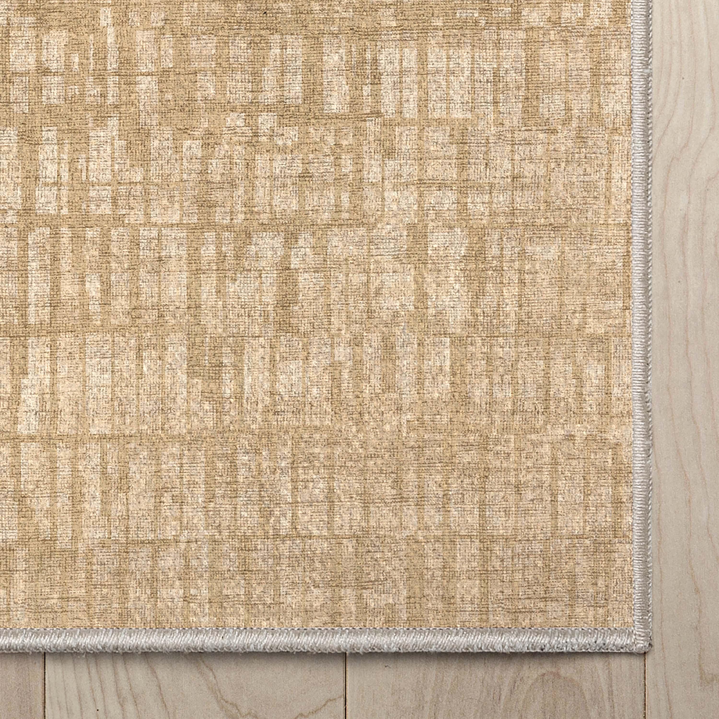 Nuzzo Nightscape Modern Geometric Flat-Weave Beige Area Rug
