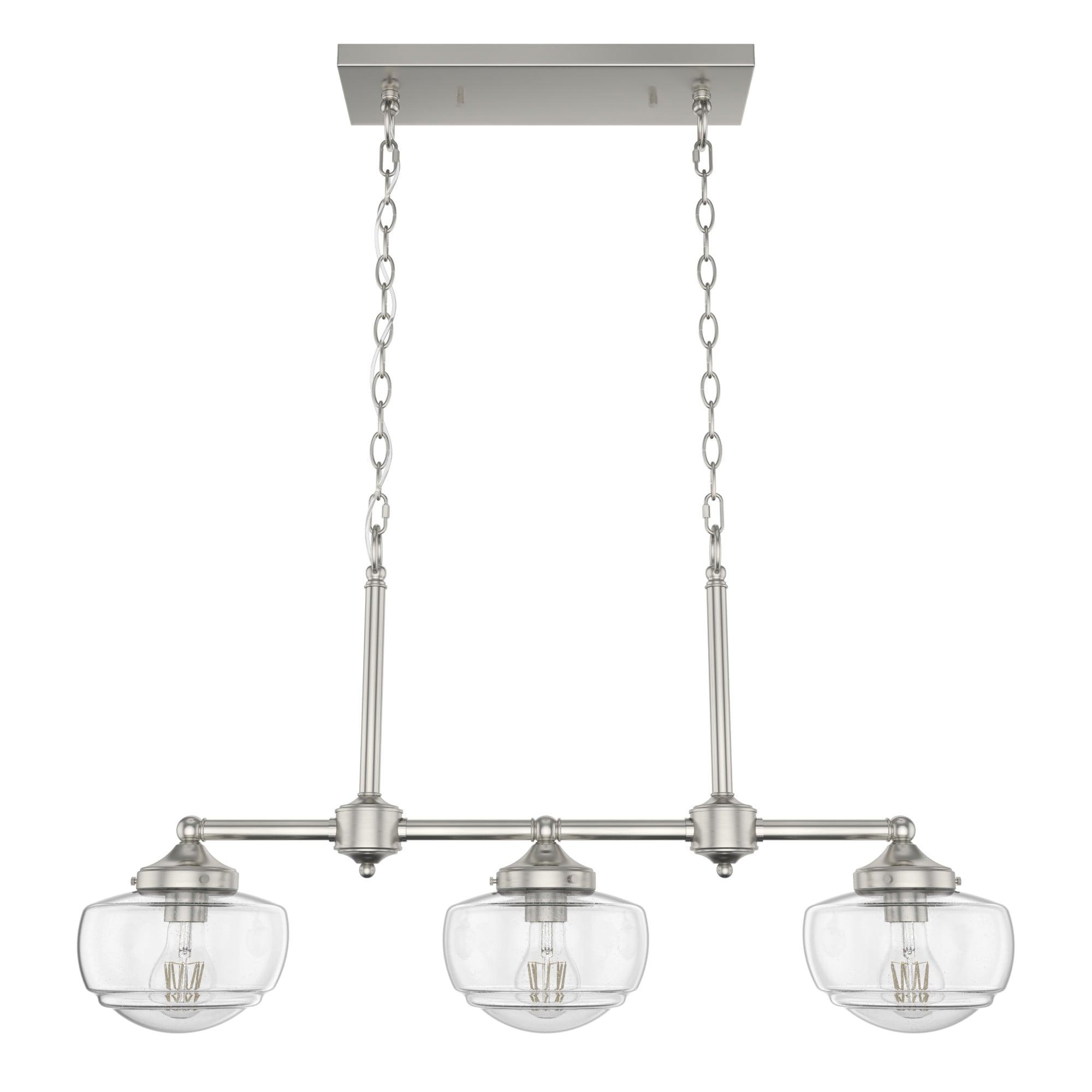 Saddle Creek 3 - Light Kitchen Island Linear Schoolhouse Chandelier