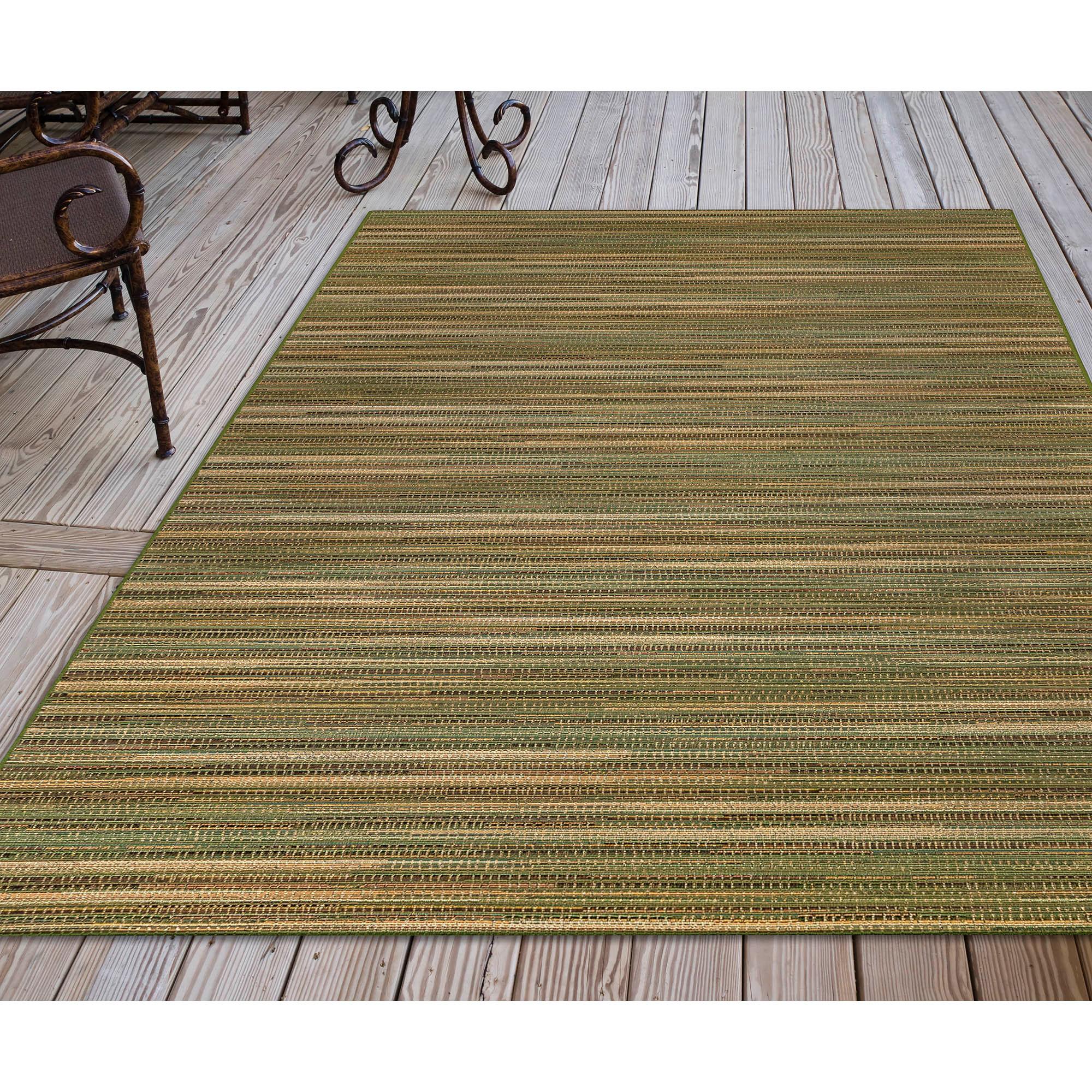 Liora Manne Marina Stripes Indoor/Outdoor Rug Green 3'3" x 4'11"