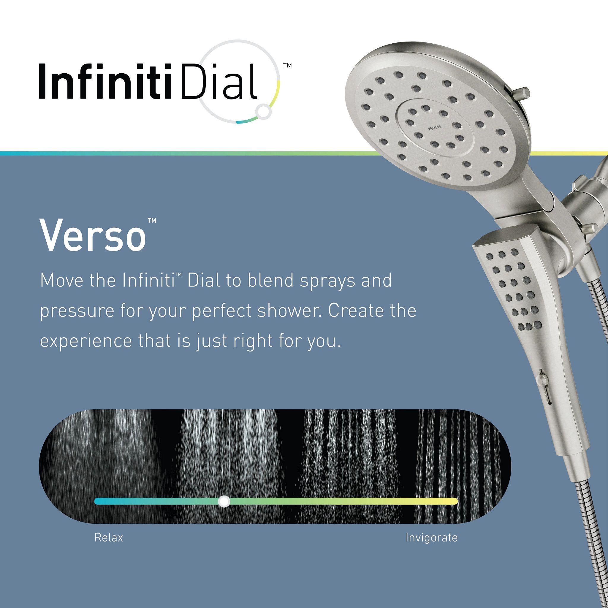 Verso 2.5 GPM Rainshower/Handshower Combination with Infiniti Dial and Magnetix Docking