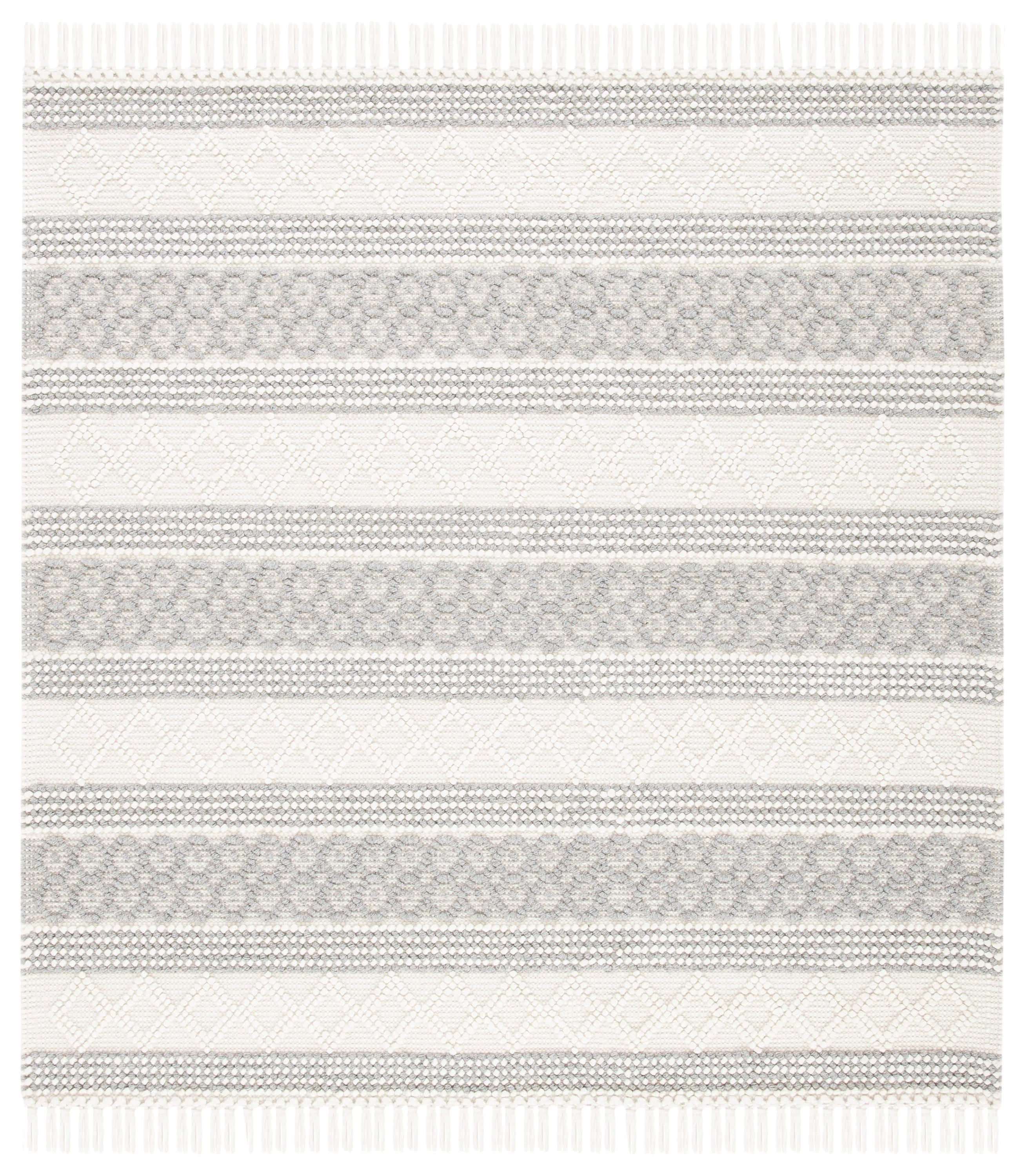 Natura NAT859 Hand Woven Indoor Area Rug - Ivory/Grey - 6'x6' - Safavieh
