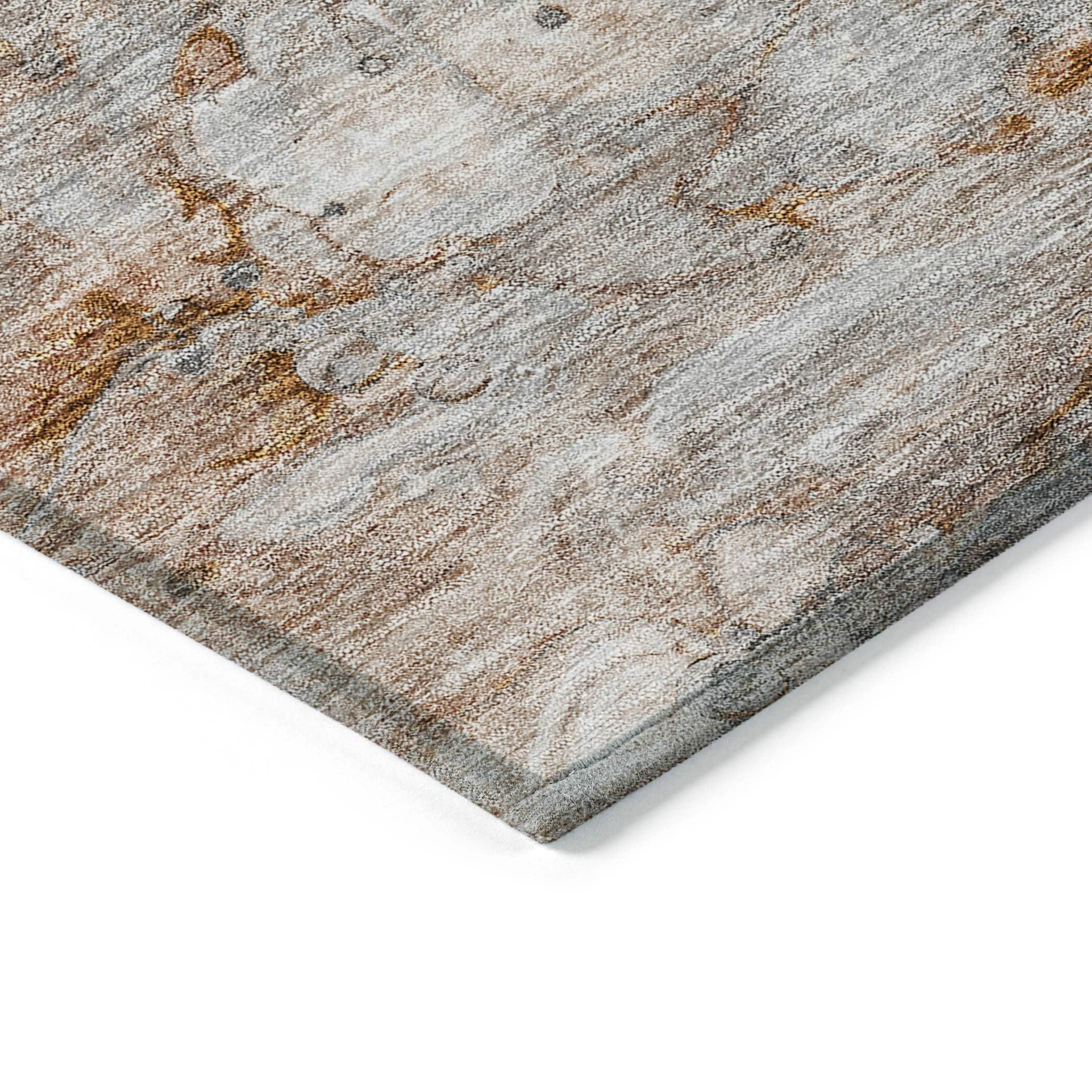 Terracotta Abstract Flat Woven Synthetic 3' x 5' Rug