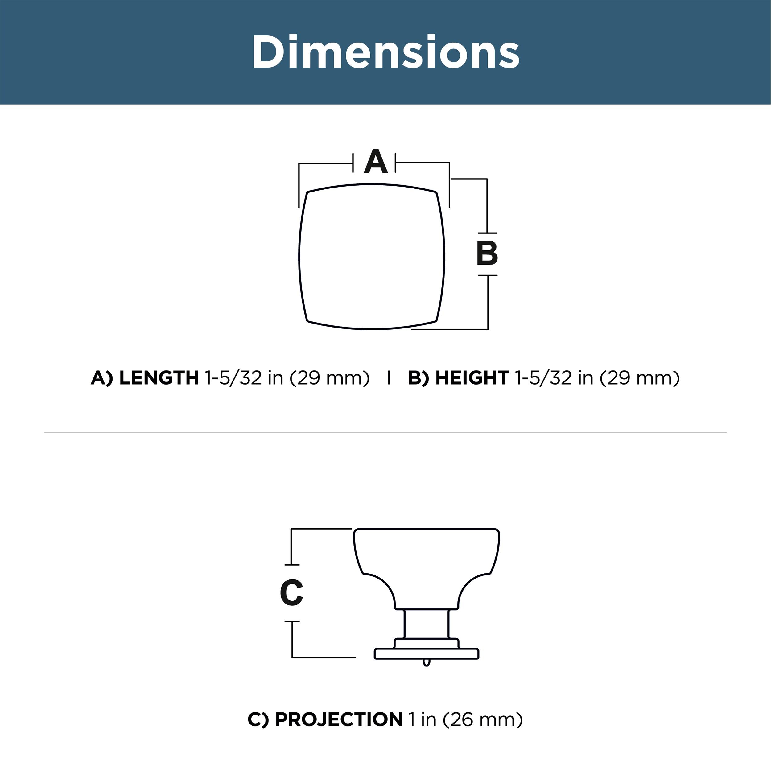 Parow 1.1457'' Square Knob