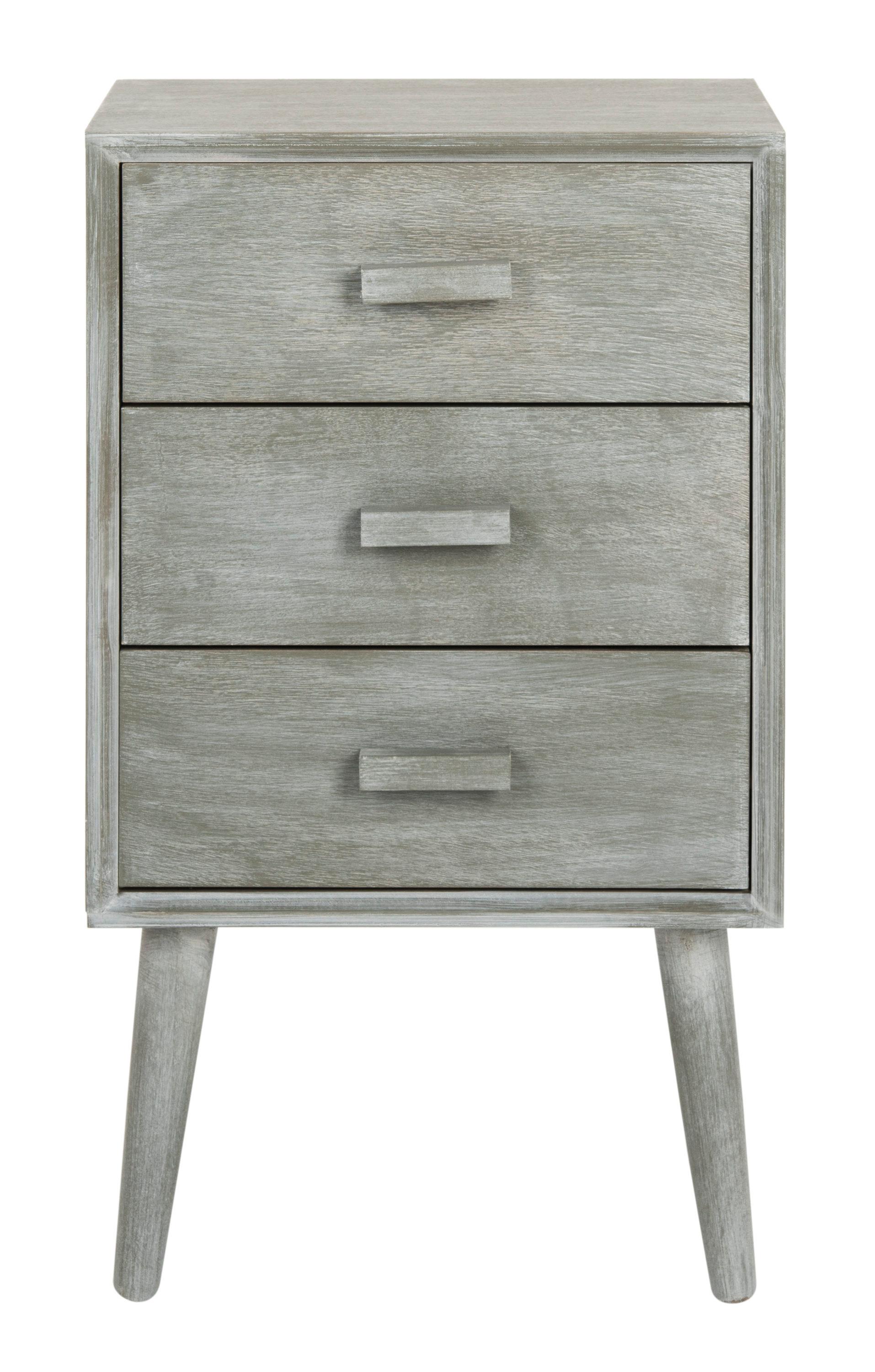 Pomona 3 Drawer Accent Table - Slate Grey - Safavieh.