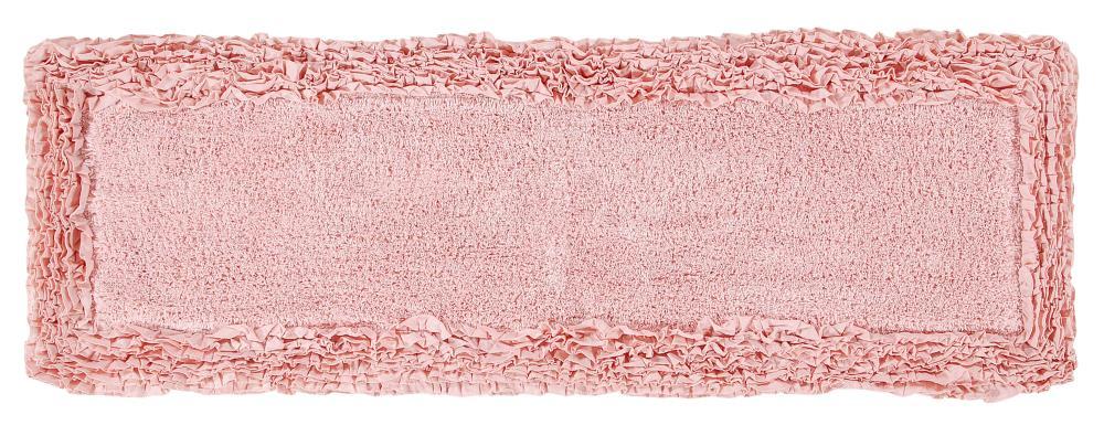 Better Trends Shaggy Boader 100% Cotton Tufted Non- Slip Backing Bath Rug 20" x 60" Runner - Pink