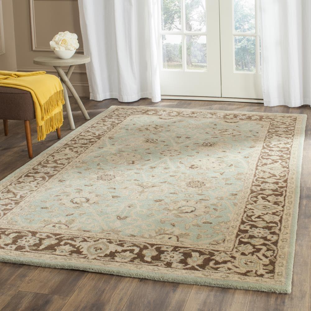 Antiquity AT21 Hand Tufted Indoor Area Rug - Green/Brown - 5'x8' - Safavieh