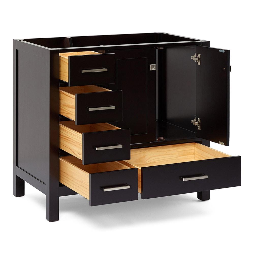 Ariel A037s-R-Bc Cambridge 36" Single Free Standing Wood Vanity Cabinet Only - Brown