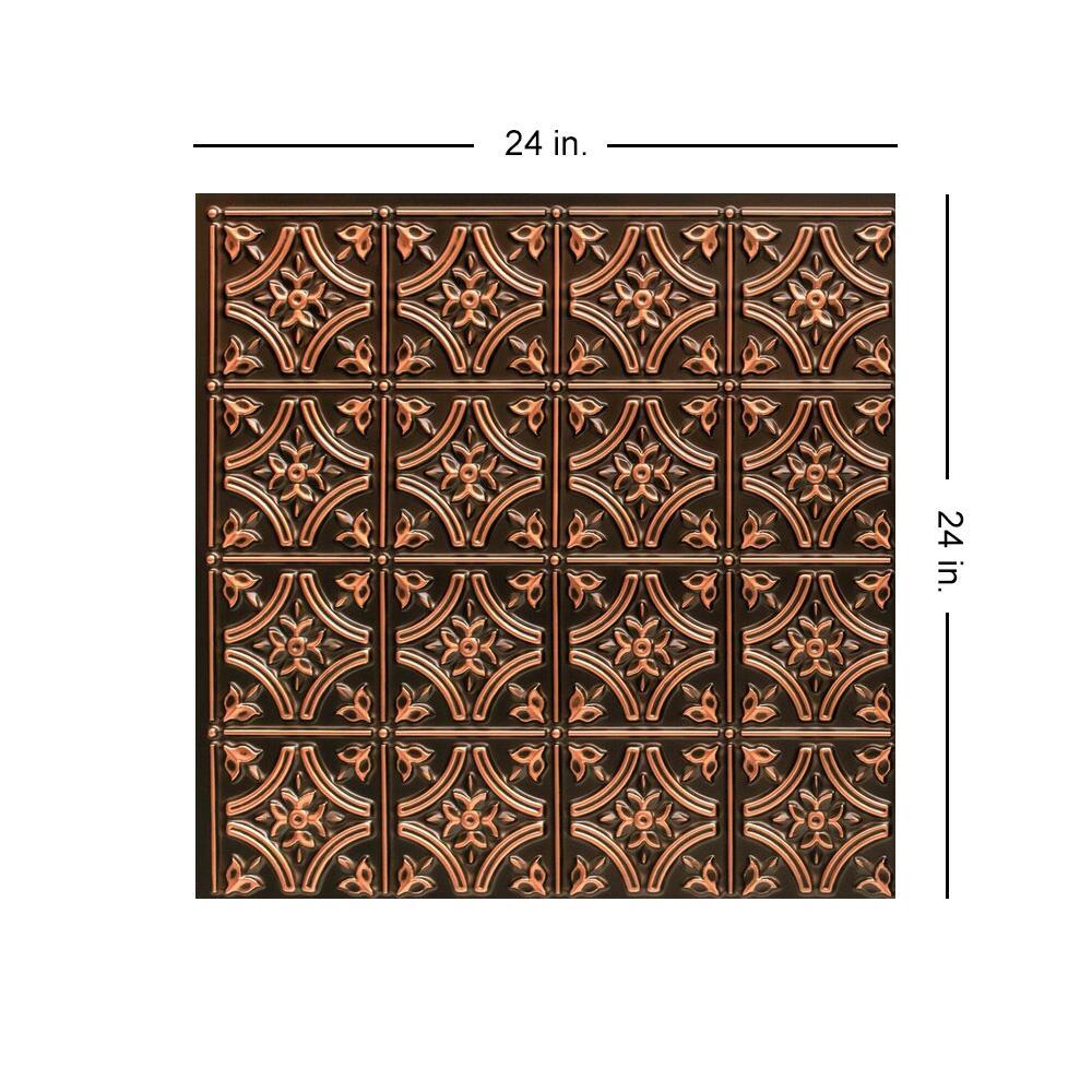 Gothic Reims 2 Ft. X 2 Ft. Drop-In Or Glue-Up PVC Ceiling Tile (Set of 10)