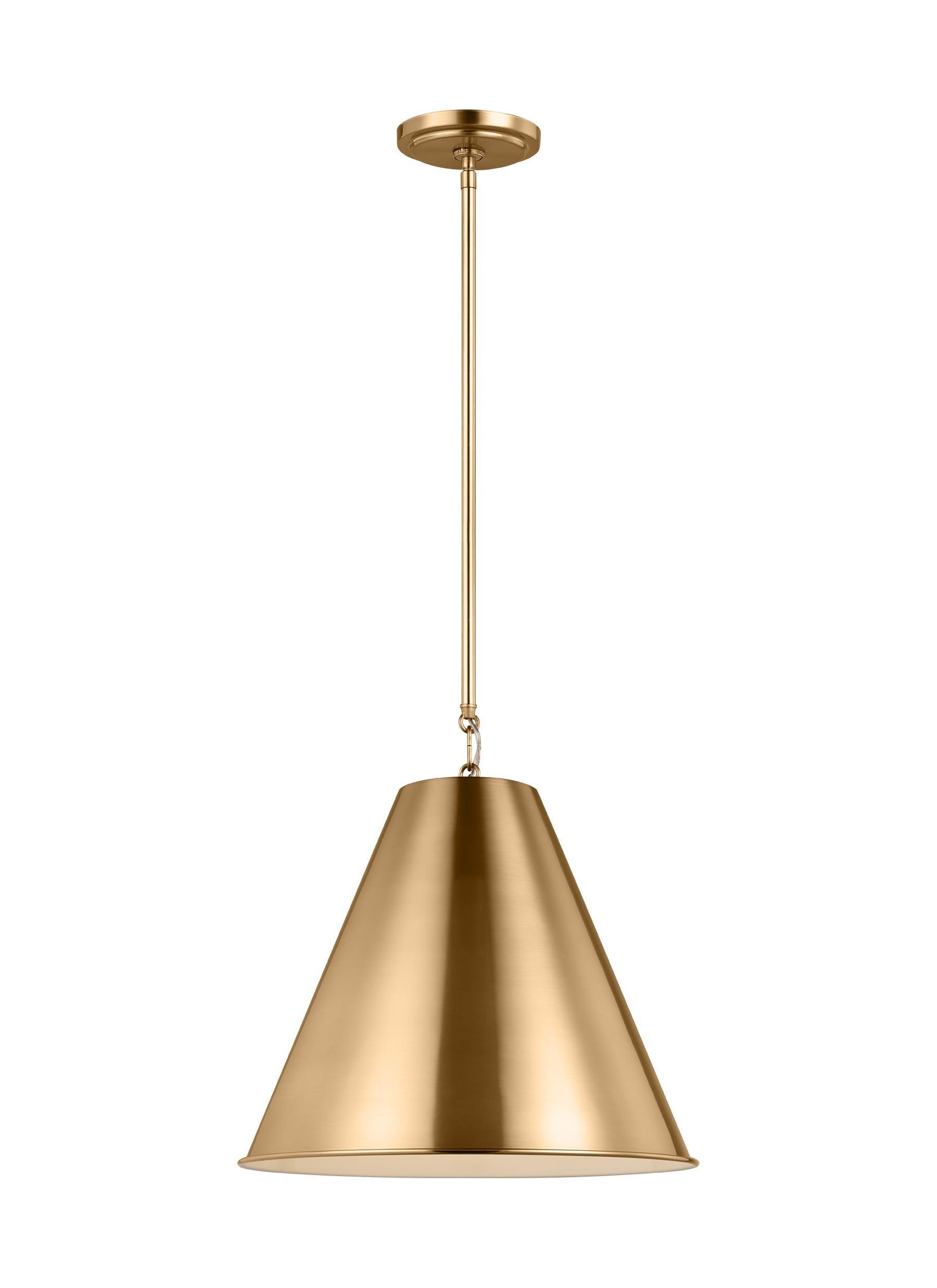 Satin Brass Steel Contemporary Pendant Light