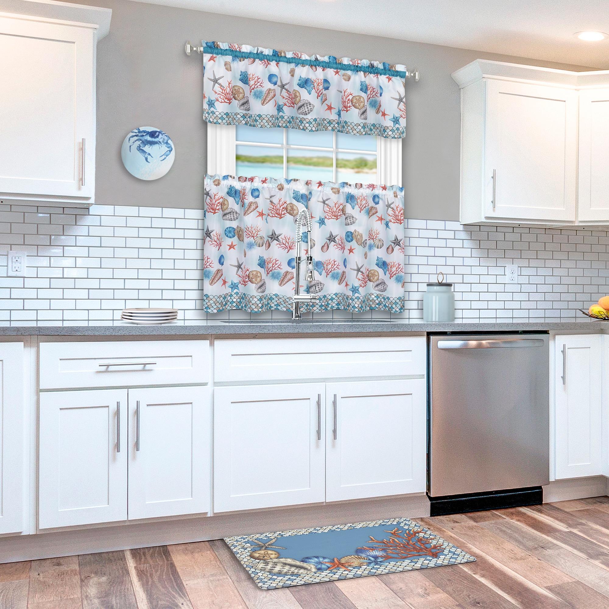 GoodGram Oversized Premium Anti Fatigue Memory Foam Kitchen Floor Mat - 30 in. W x 18 in. L, Nantucket Coastal