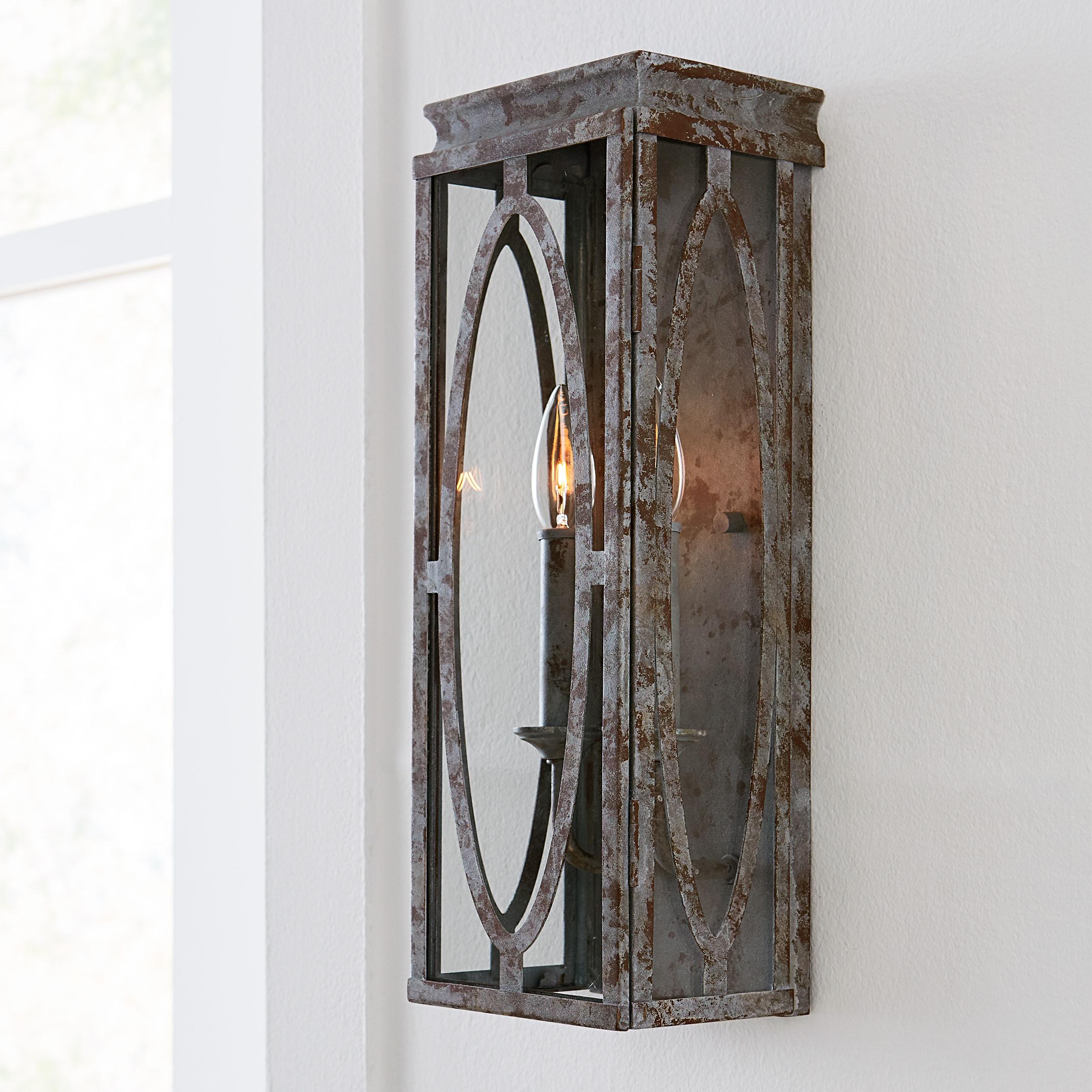 Patrice Deep Abyss 2-Light Rectangular Wall Sconce with Clear Panels