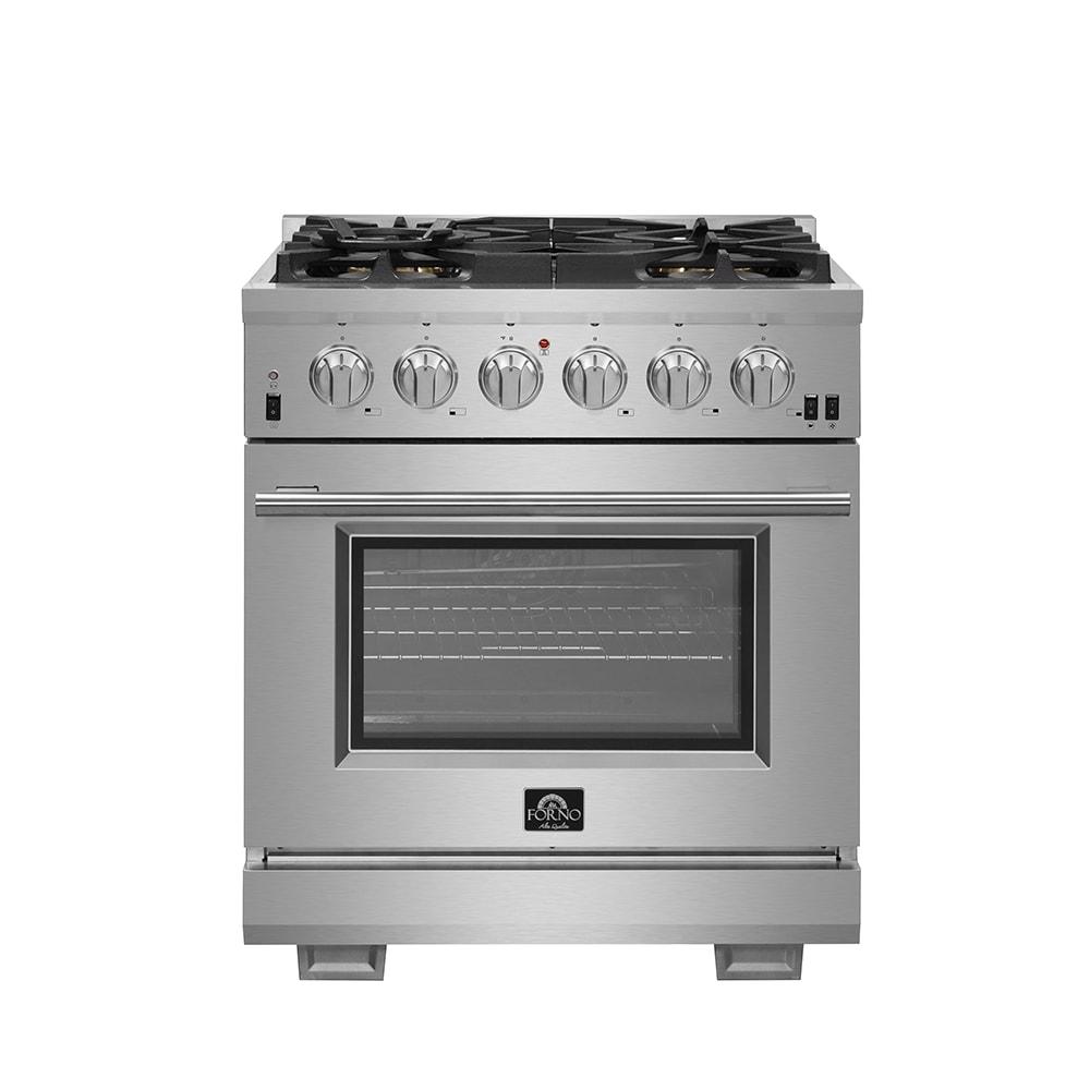 Forno 30" Stainless Steel Dual Fuel Range with Griddle