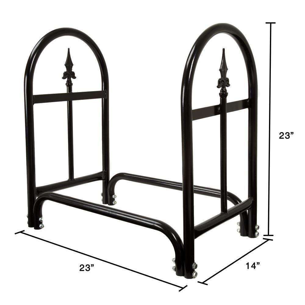 Nature Spring Indoor Arched Finial Firewood Storage Rack, Black