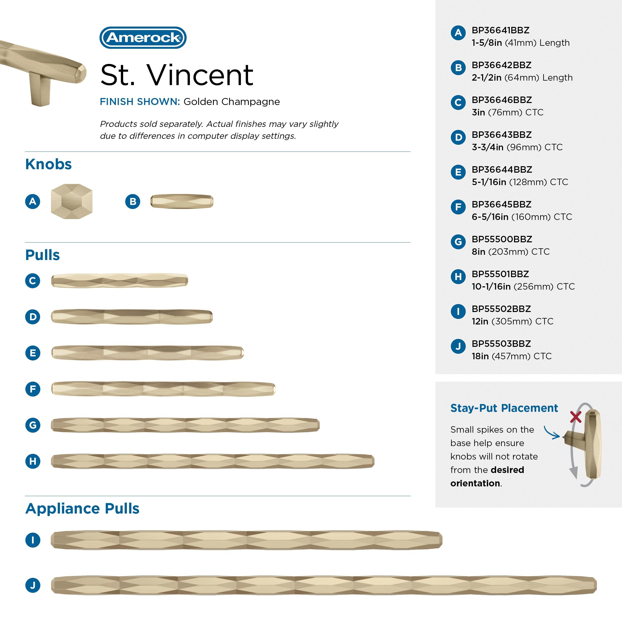 St. Vincent 8 inch (203mm) Center-to-Center