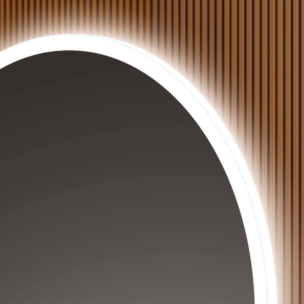 Century 32 in. W x 32 in. H Frameless Round LED Light Bathroom Vanity Mirror in Silver Finish
