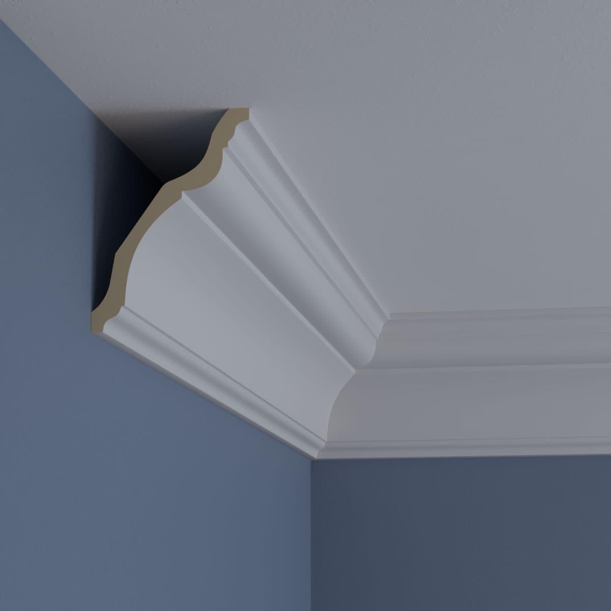 5 1/2"H x 3 7/8"P x 6 3/4"F x 94 1/2"L Traditional Smooth Crown Moulding