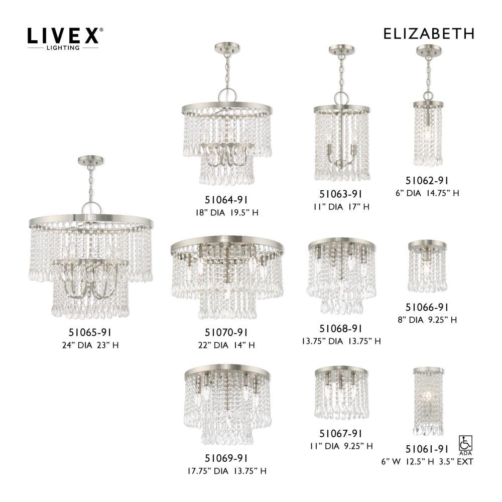 Livex Lighting - Elizabeth - 3 Light Flush Mount in Glam Style - 11 Inches wide